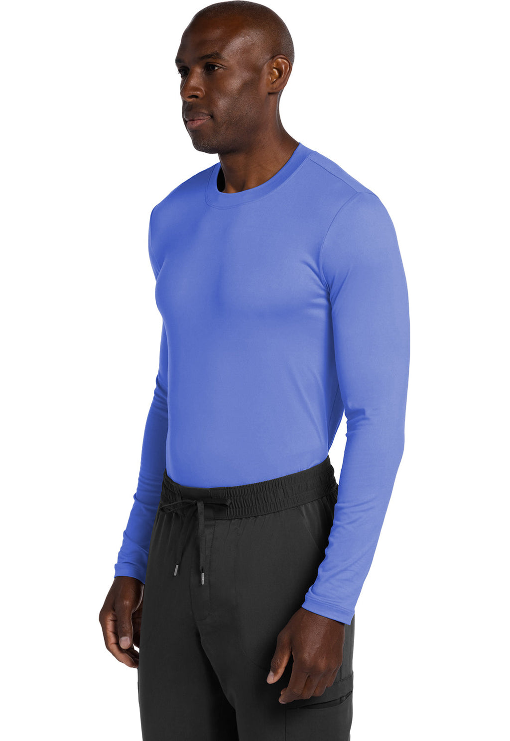 Basics CK807 Men's Men's Long Sleeve Underscrub Knit Tee Ciel Blue
