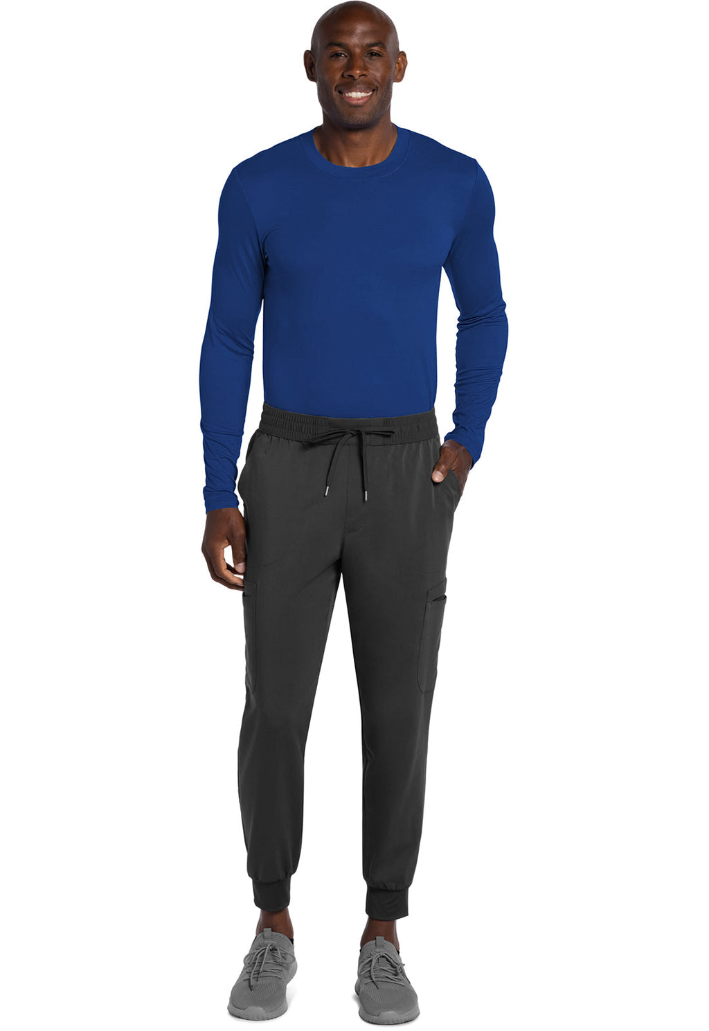 Basics CK807 Men's Men's Long Sleeve Underscrub Knit Tee Galaxy Blue