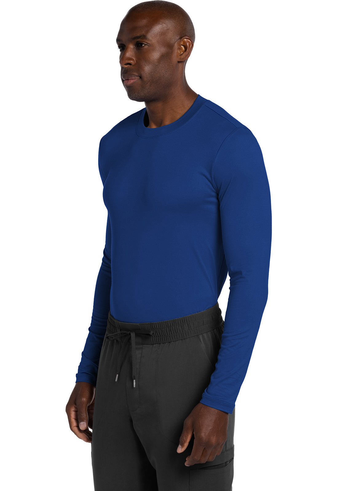 Basics CK807 Men's Men's Long Sleeve Underscrub Knit Tee Galaxy Blue