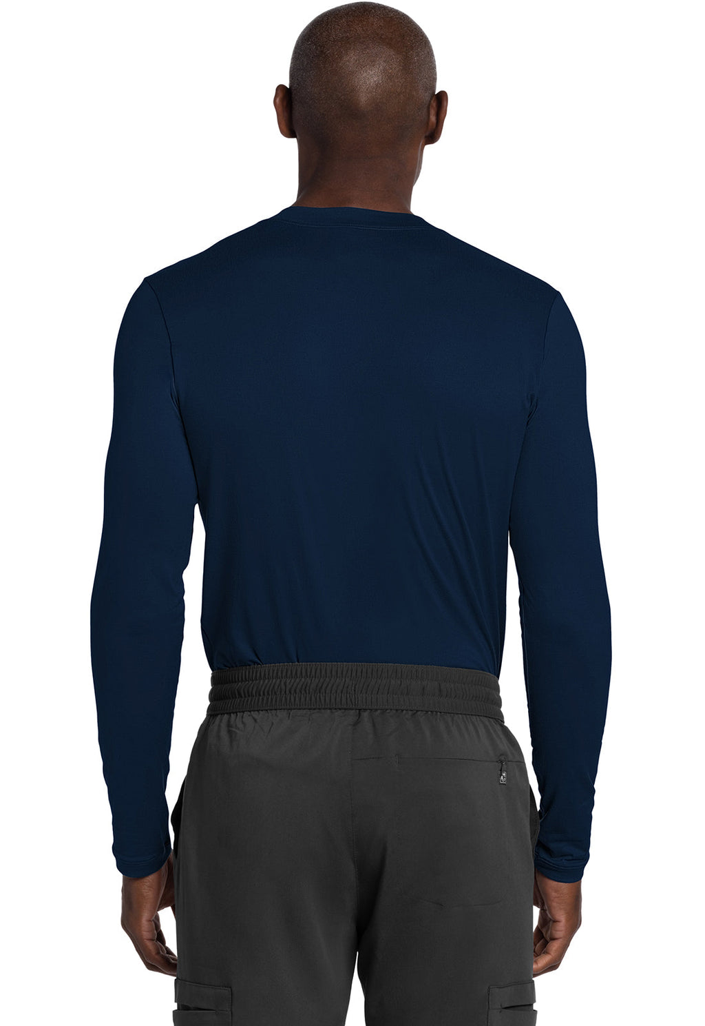 Basics CK807 Men's Men's Long Sleeve Underscrub Knit Tee Navy