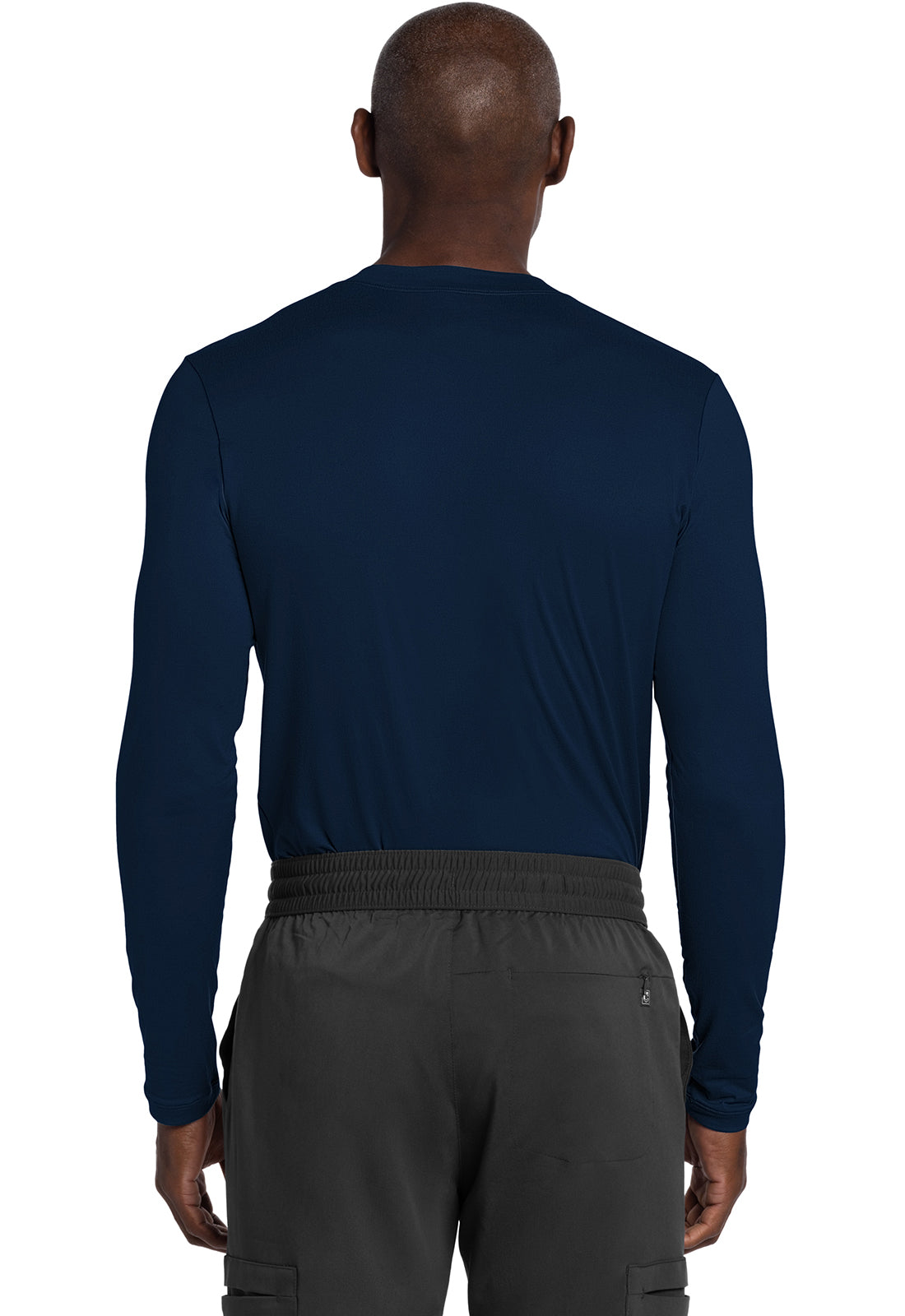 Basics CK807 Men's Men's Long Sleeve Underscrub Knit Tee Navy