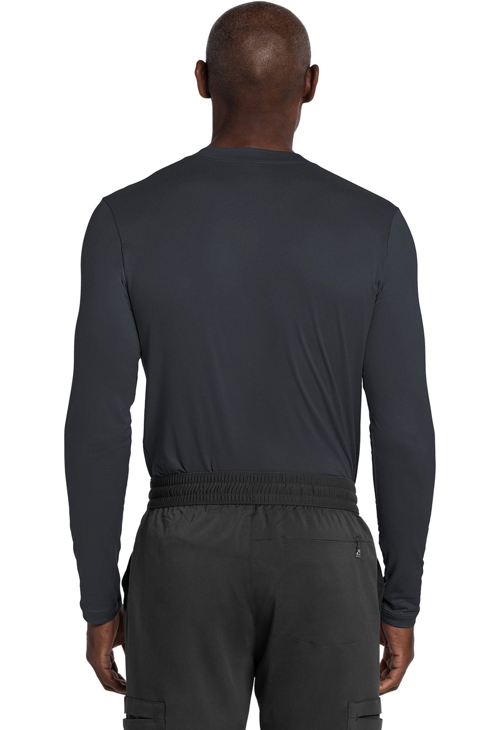 Basics CK807 Men's Men's Long Sleeve Underscrub Knit Tee Pewter