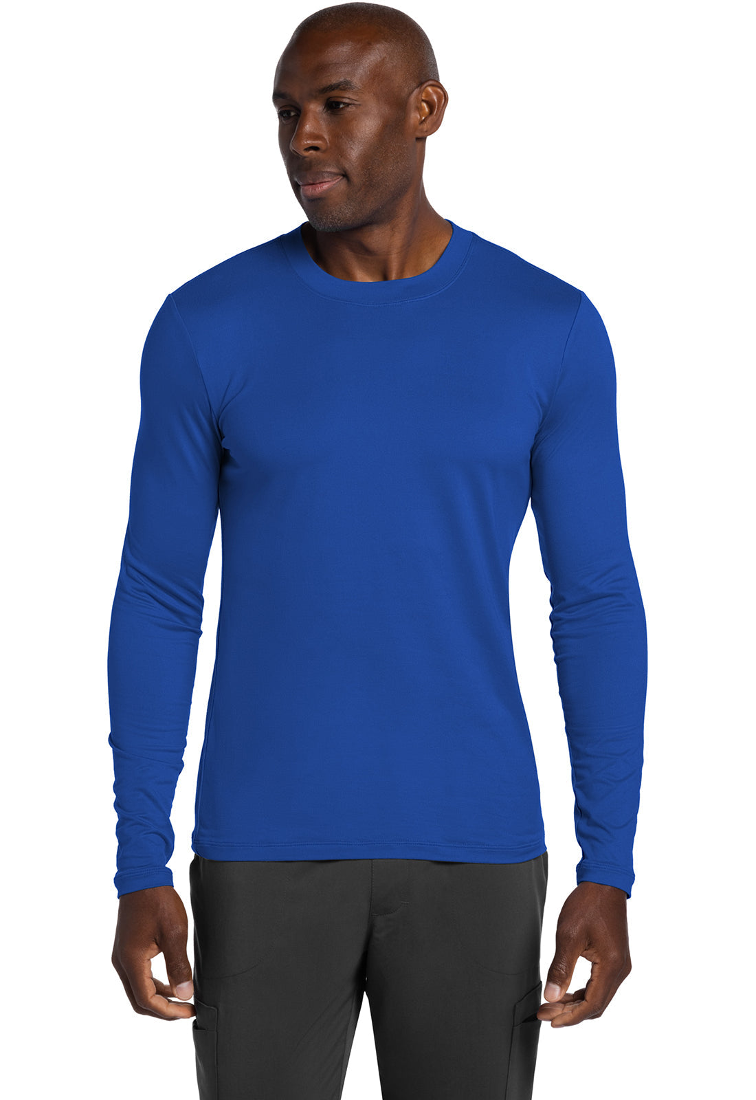 Basics CK807 Men's Men's Long Sleeve Underscrub Knit Tee Royal