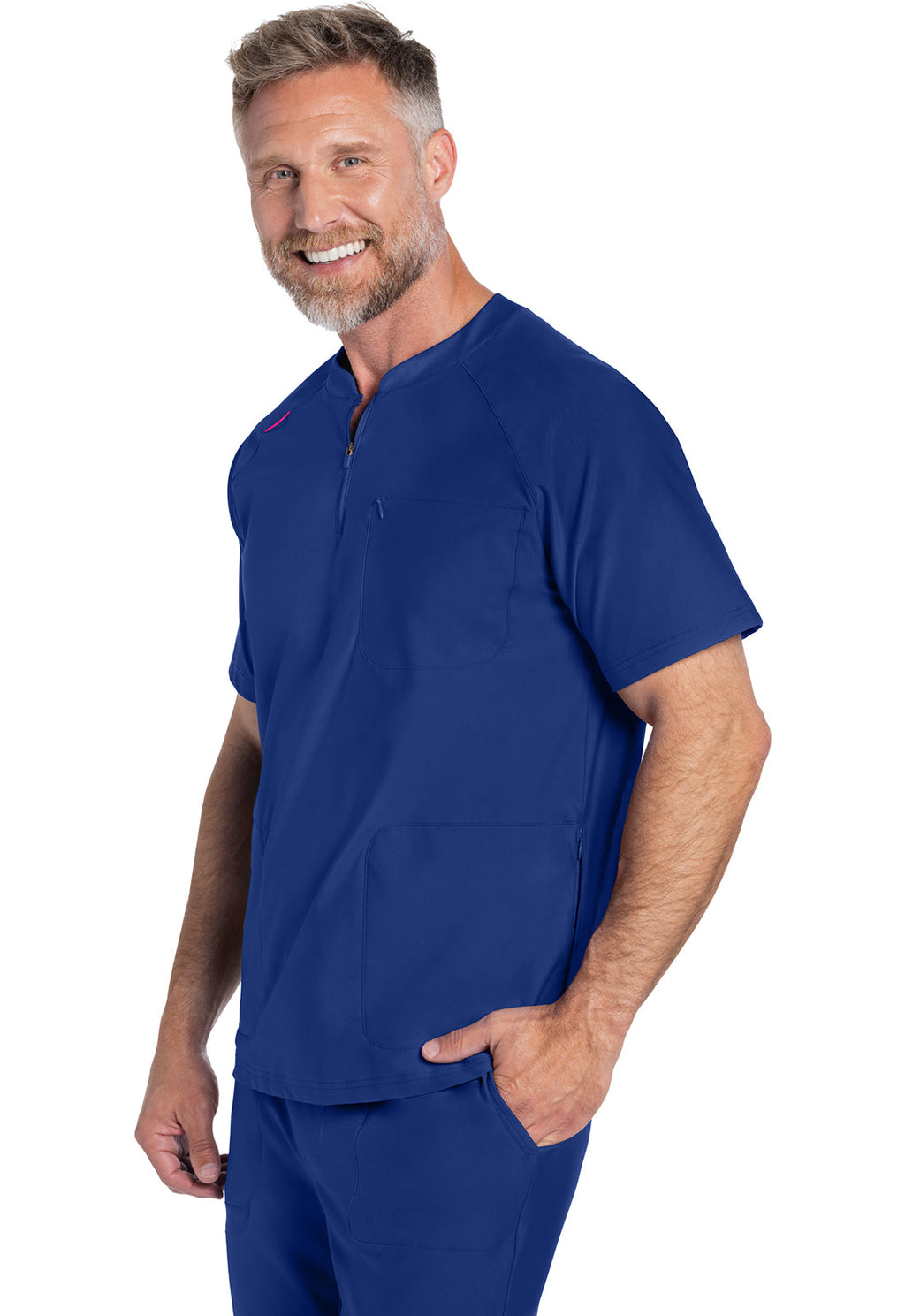 Form CK812 Men's Quarter Zip Henley Top Galaxy Blue