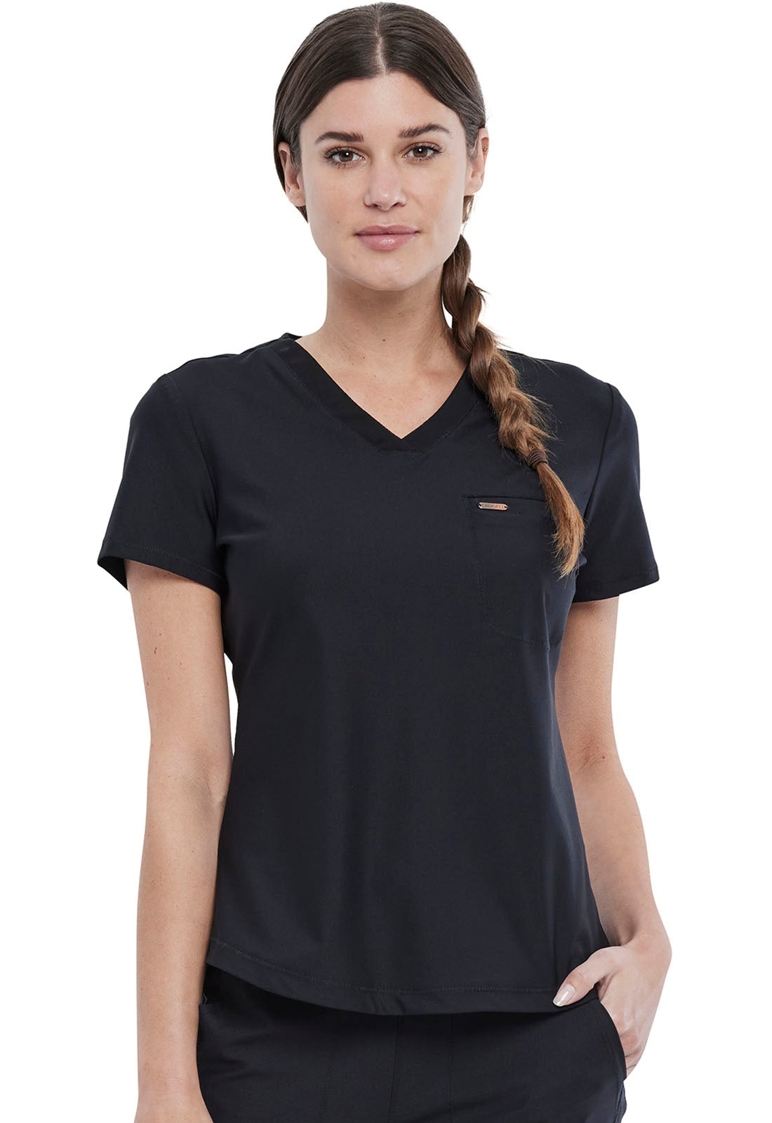 Form CK819 Tuckable V-Neck Top Black