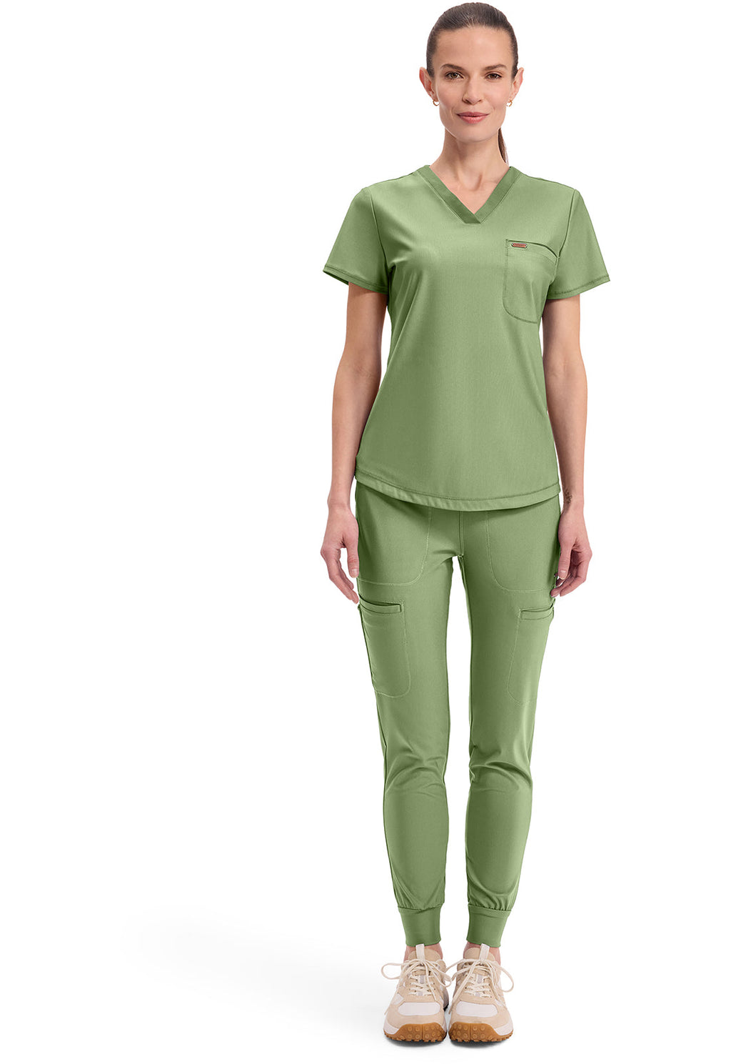 Form CK819 Tuckable V-Neck Top Bright Sage