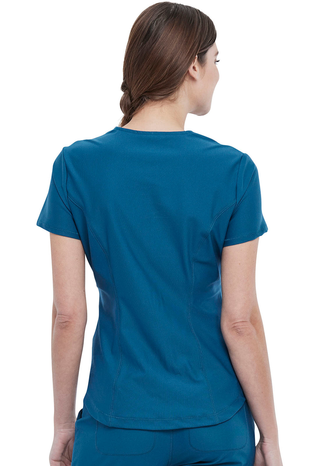 Form CK819 Tuckable V-Neck Top Caribbean Blue