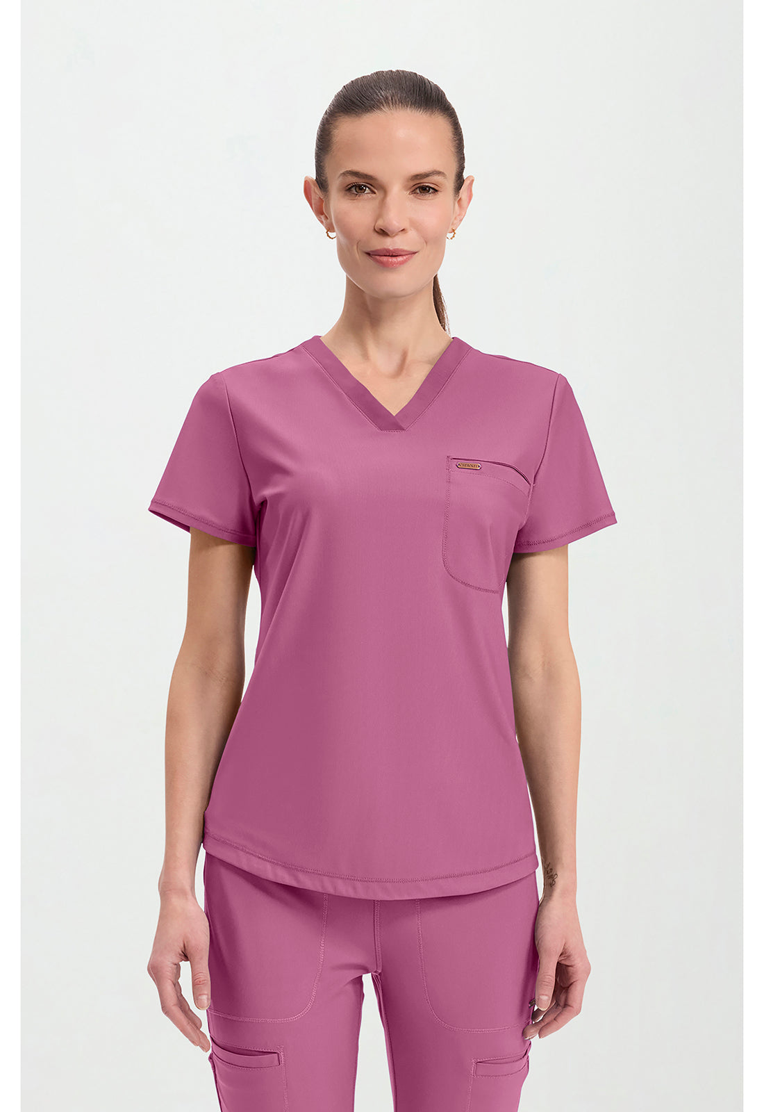 Form CK819 Women's Tuckable V-Neck Scrub Top Dusty Mauve