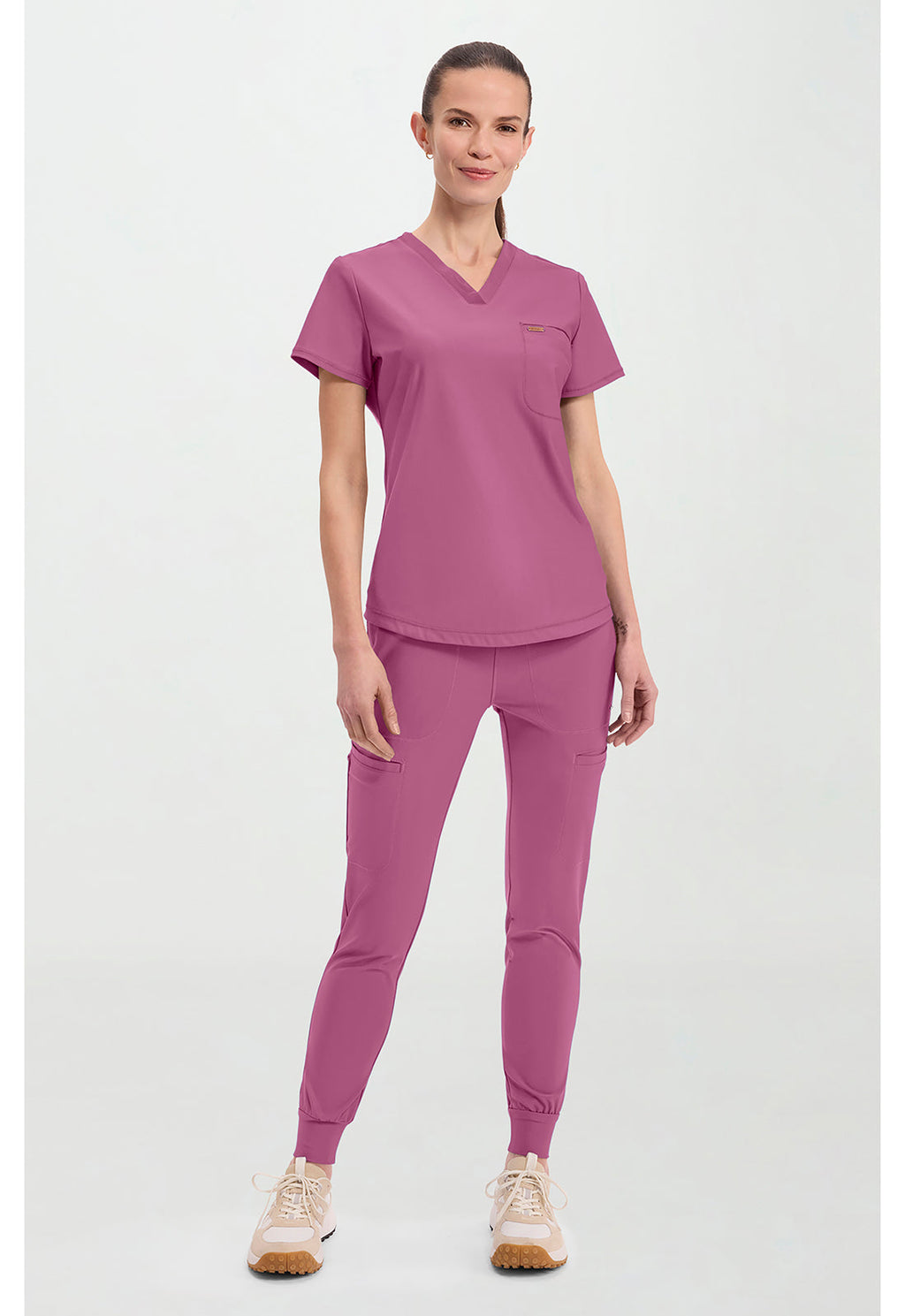 Form CK819 Women's Tuckable V-Neck Scrub Top Dusty Mauve