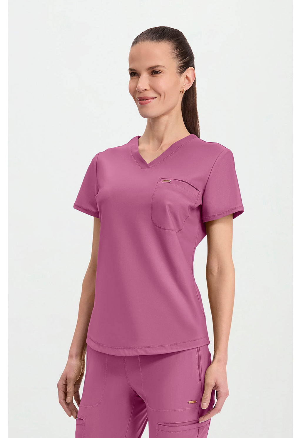 Form CK819 Women's Tuckable V-Neck Scrub Top Dusty Mauve