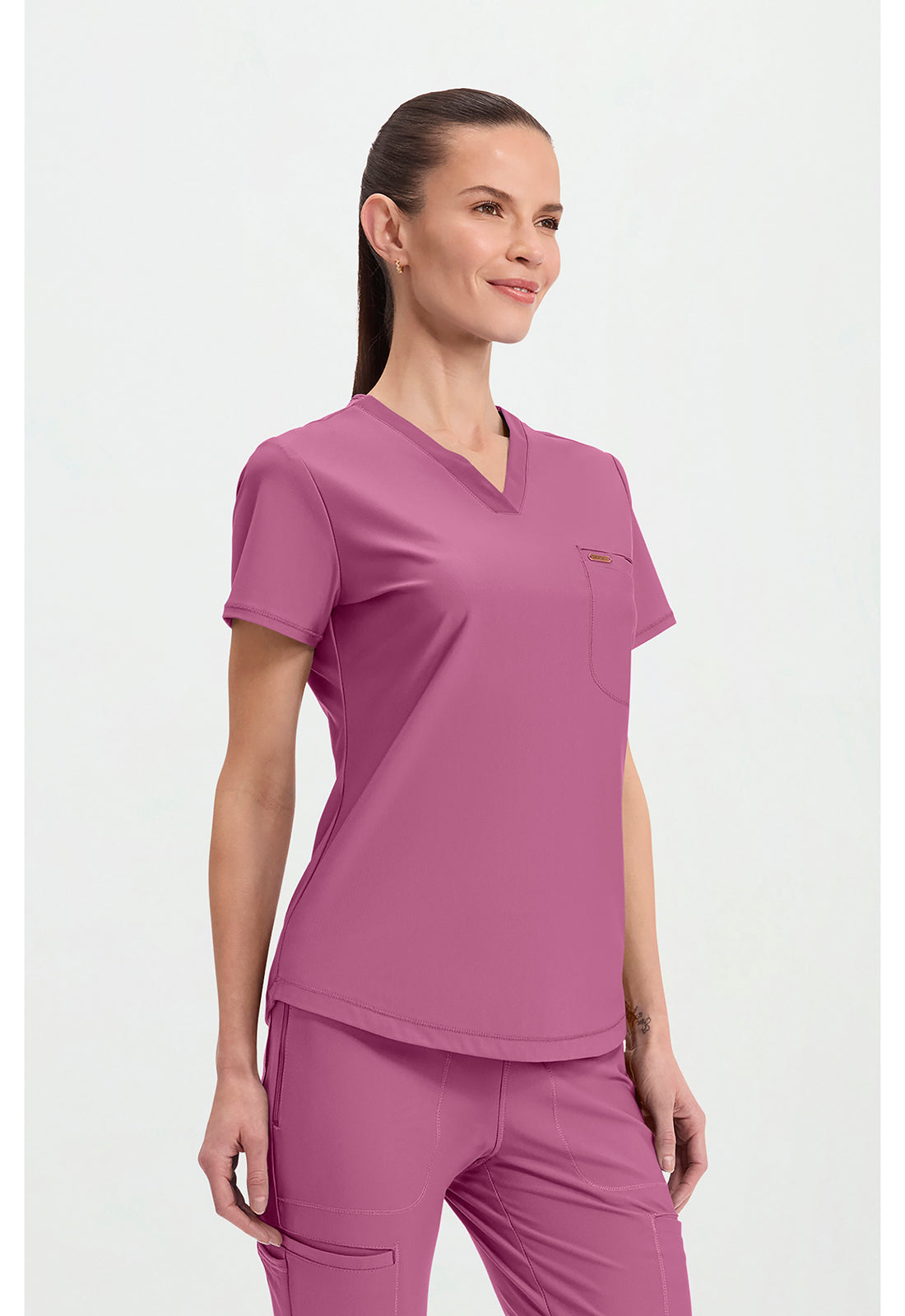 Form CK819 Women's Tuckable V-Neck Scrub Top Dusty Mauve