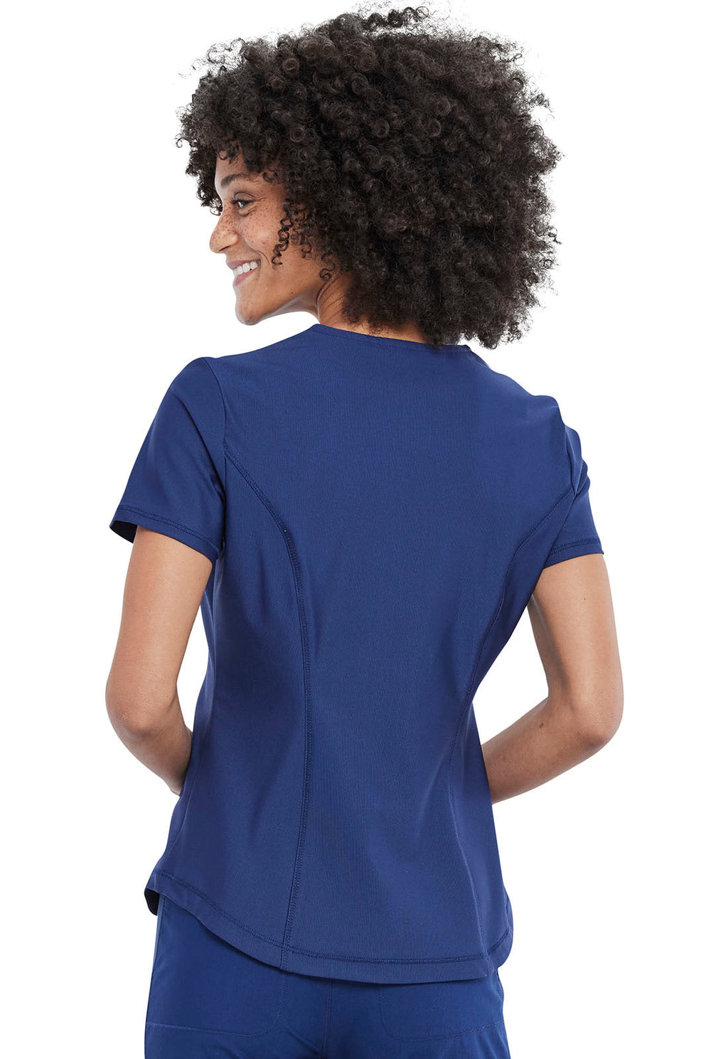 Form CK819 Women's Tuckable V-Neck Scrub Top Navy