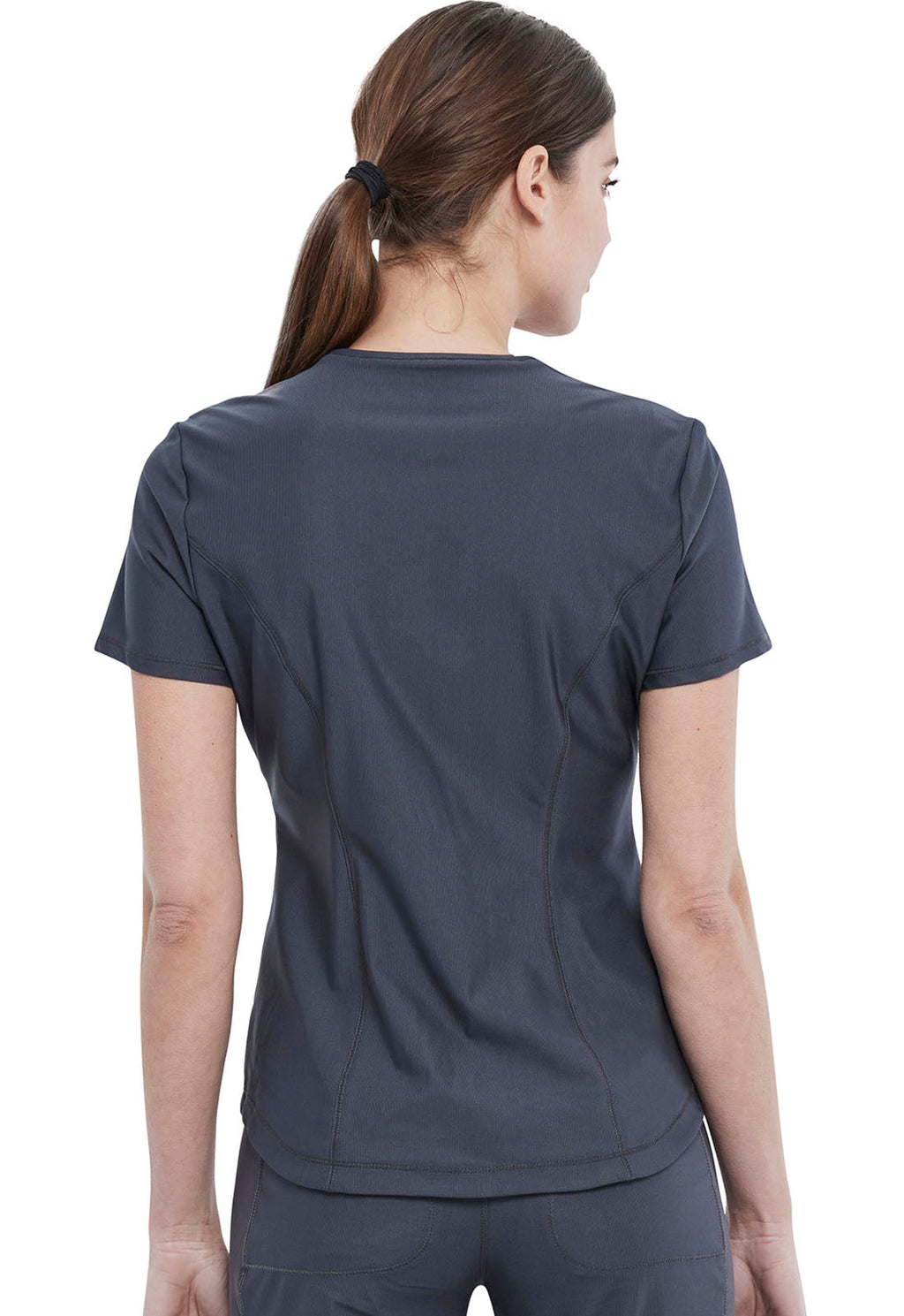 Form CK819 Women's Tuckable V-Neck Scrub Top Pewter