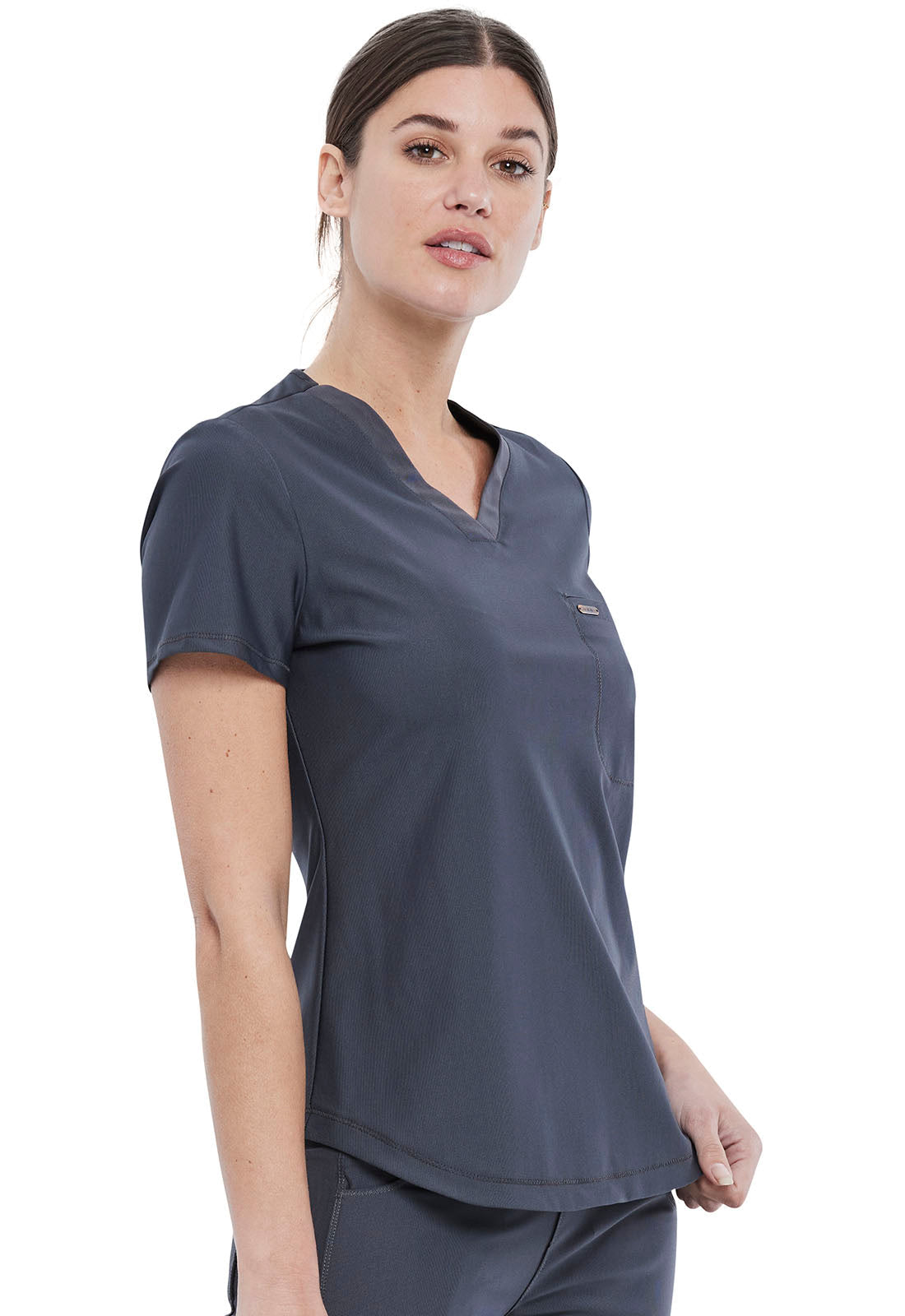 Scrub Form Form CK819 Women's Tuckable V-Neck Scrub Top Pewter – Affordable Uniforms