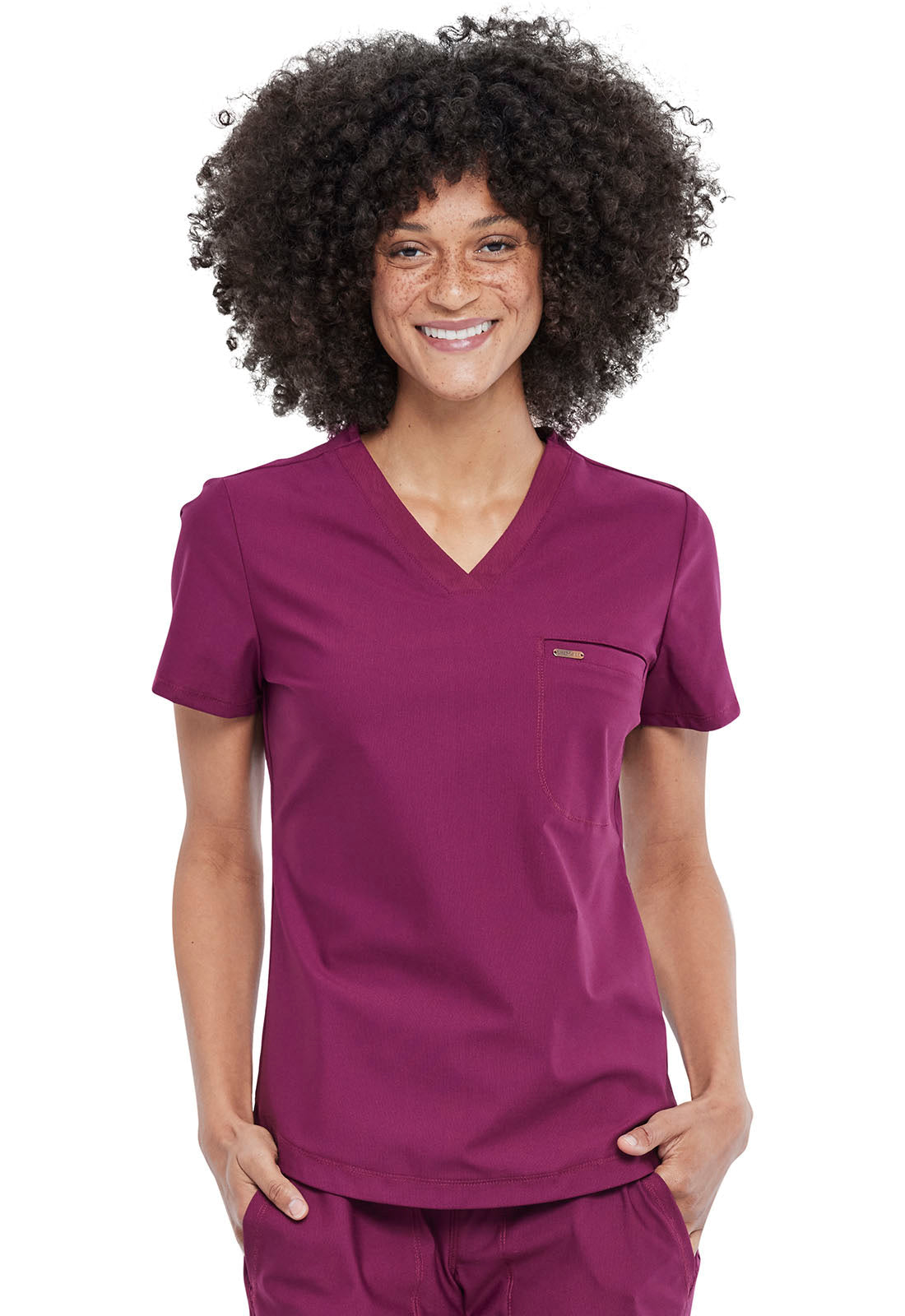 Form CK819 Tuckable V-Neck Top Wine