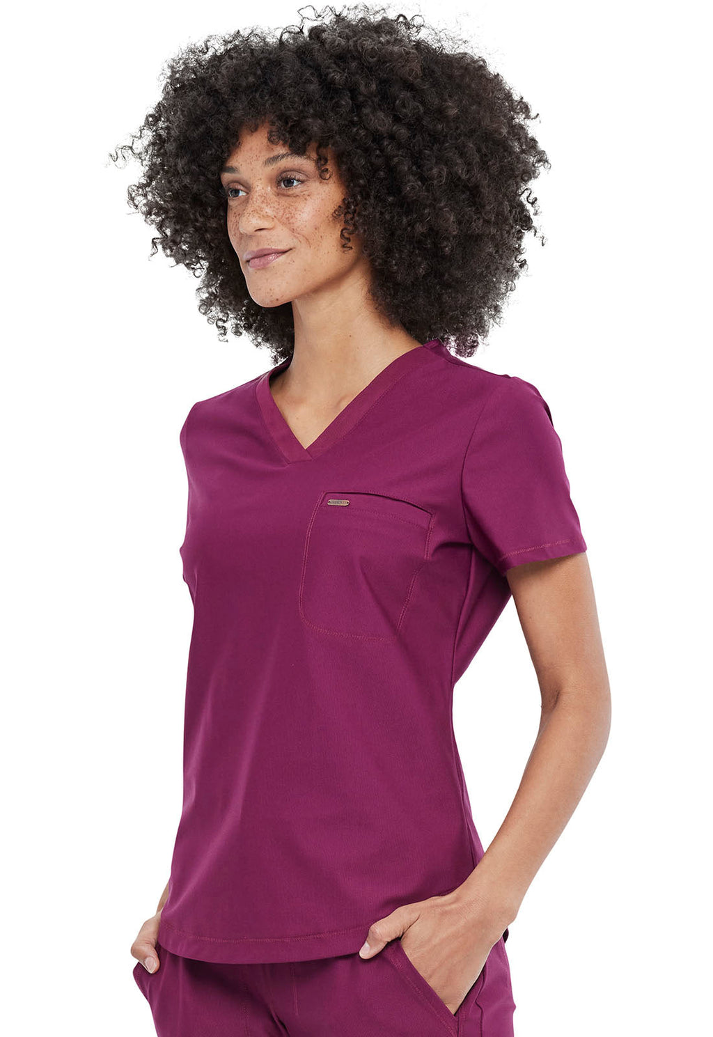 Form CK819 Tuckable V-Neck Top Wine