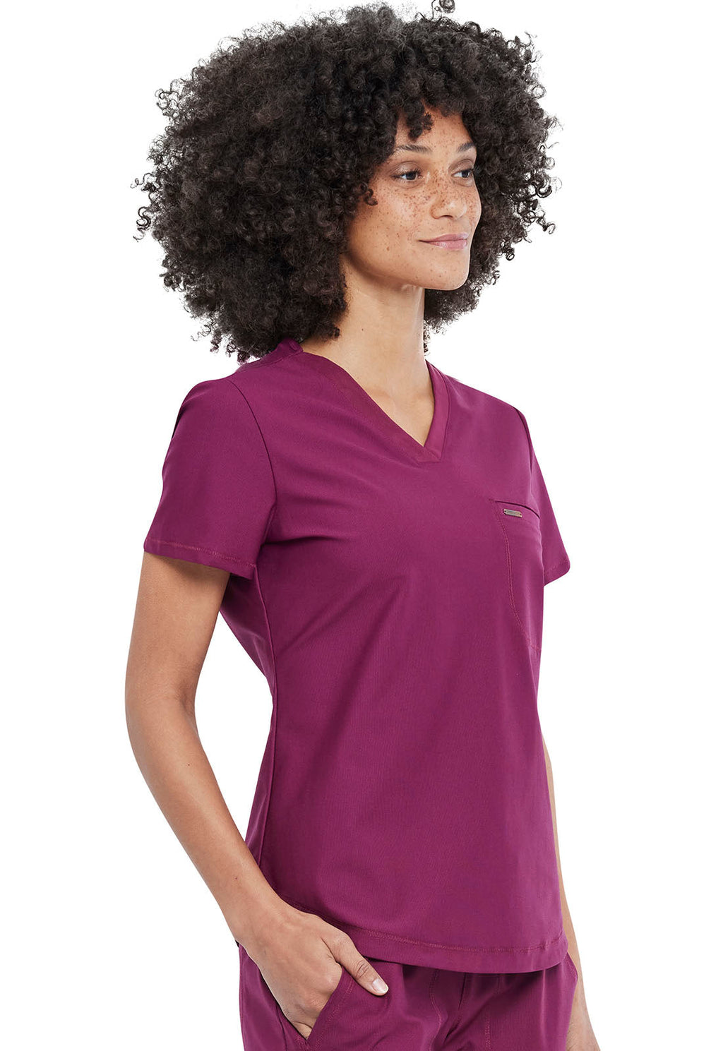 Form CK819 Tuckable V-Neck Top Wine