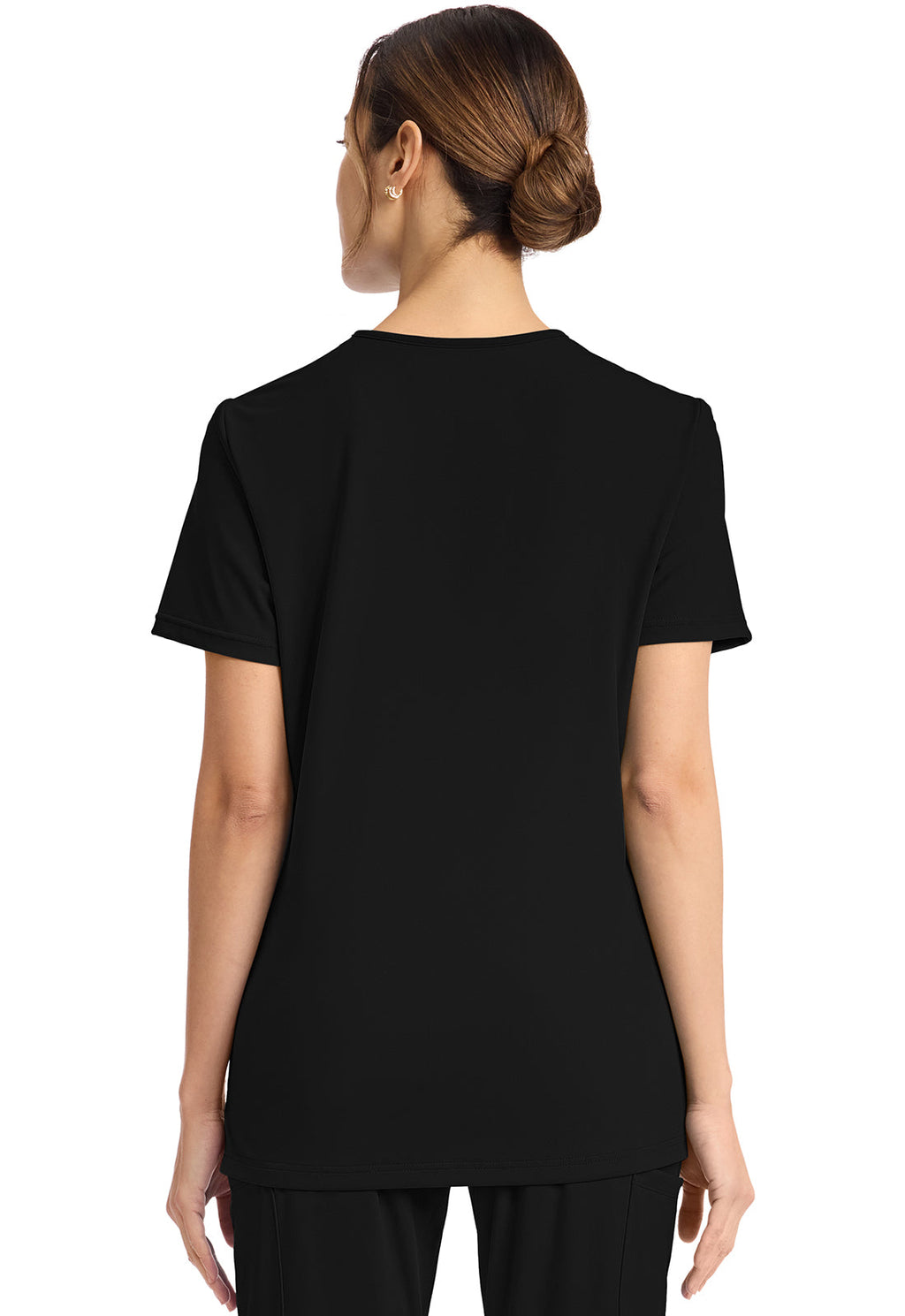 Achieve CK832 Women's 2-Pocket V-Neck Top Black Image