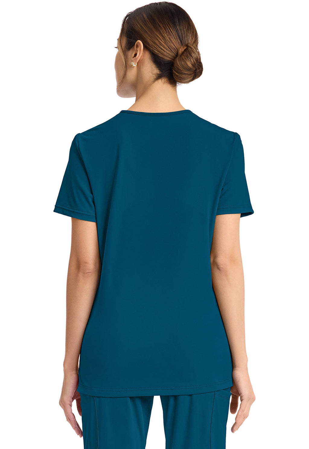 Achieve CK832 Women's 2-Pocket V-Neck Scrub Top Caribbean Blue