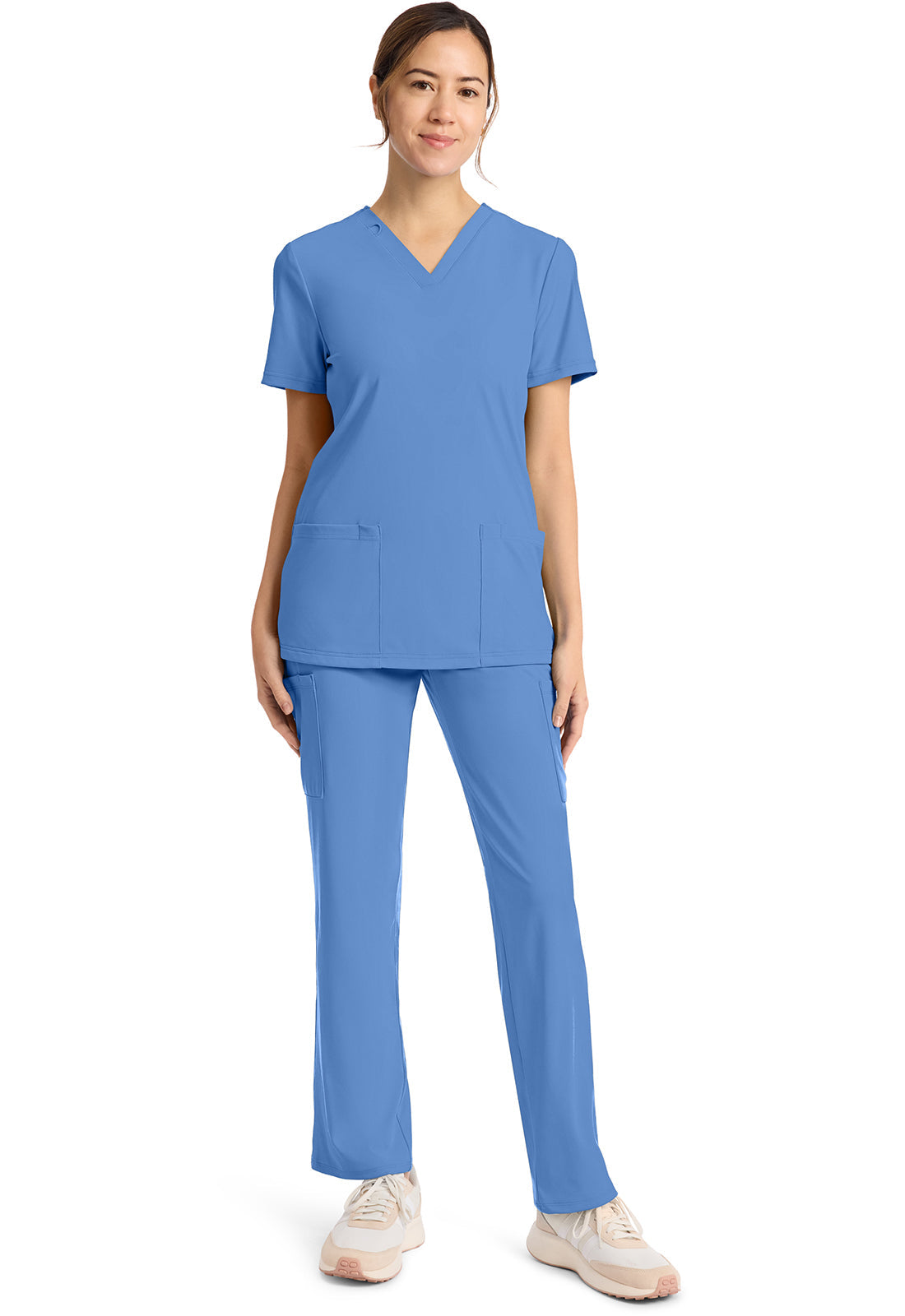 Achieve CK832 Women's 2-Pocket V-Neck Top Ciel