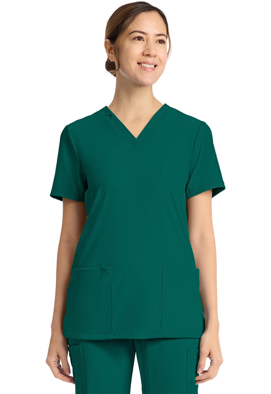 Achieve CK832 Women's 2-Pocket V-Neck Scrub Top Hunter
