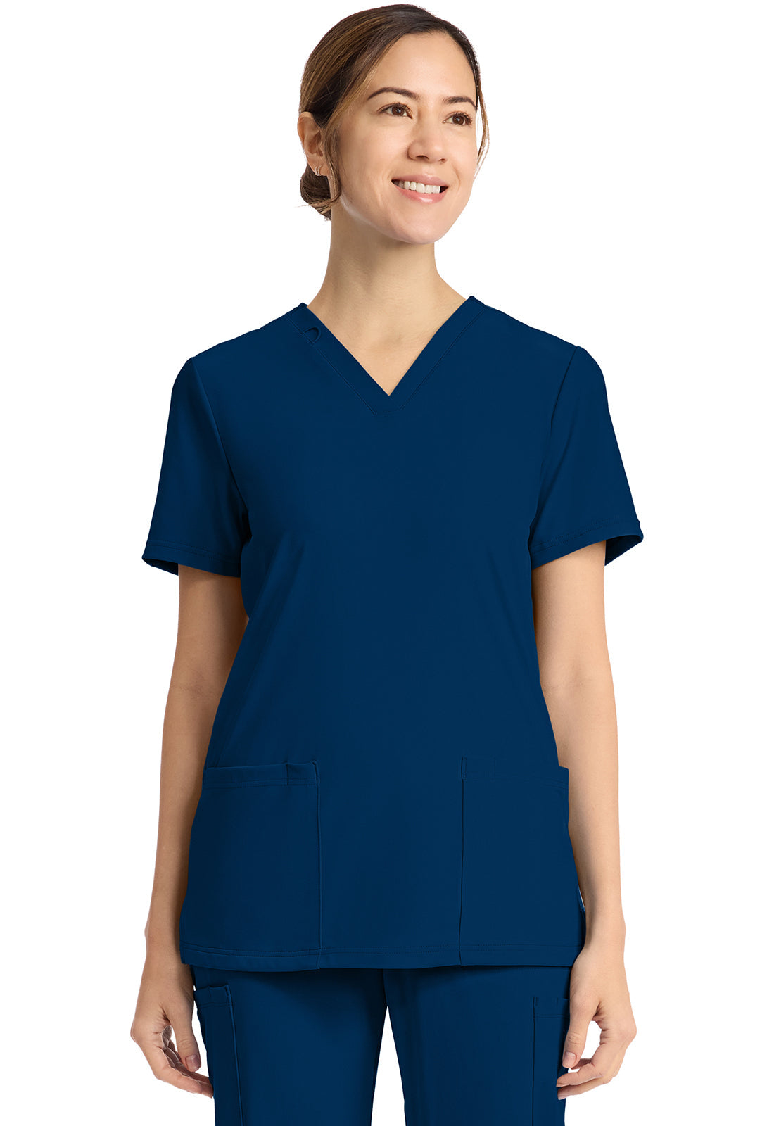 Achieve CK832 Women's 2-Pocket V-Neck Scrub Top Navy