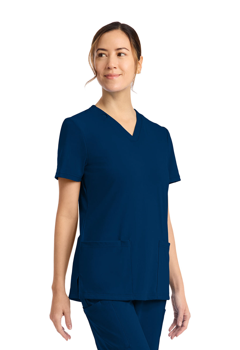 Achieve CK832 Women's 2-Pocket V-Neck Top Navy Image