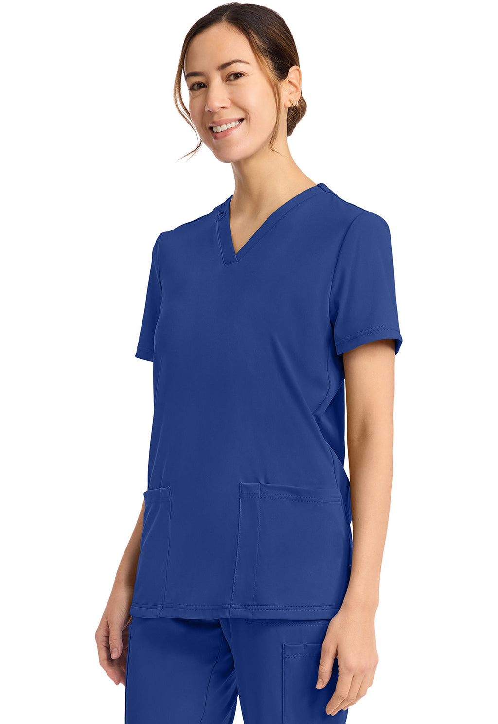 Achieve CK832 Women's 2-Pocket V-Neck Top Royal Image