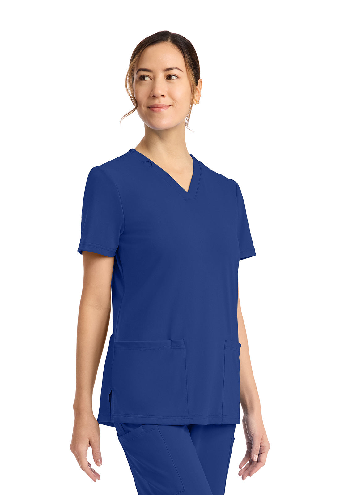 Achieve CK832 Women's 2-Pocket V-Neck Top Royal Image