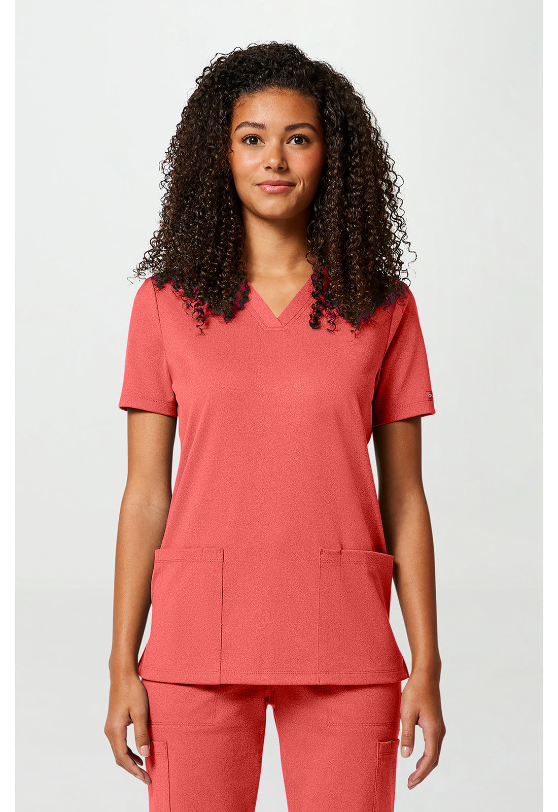 Achieve CK832 Women's 2-Pocket V-Neck Scrub Top True Coral