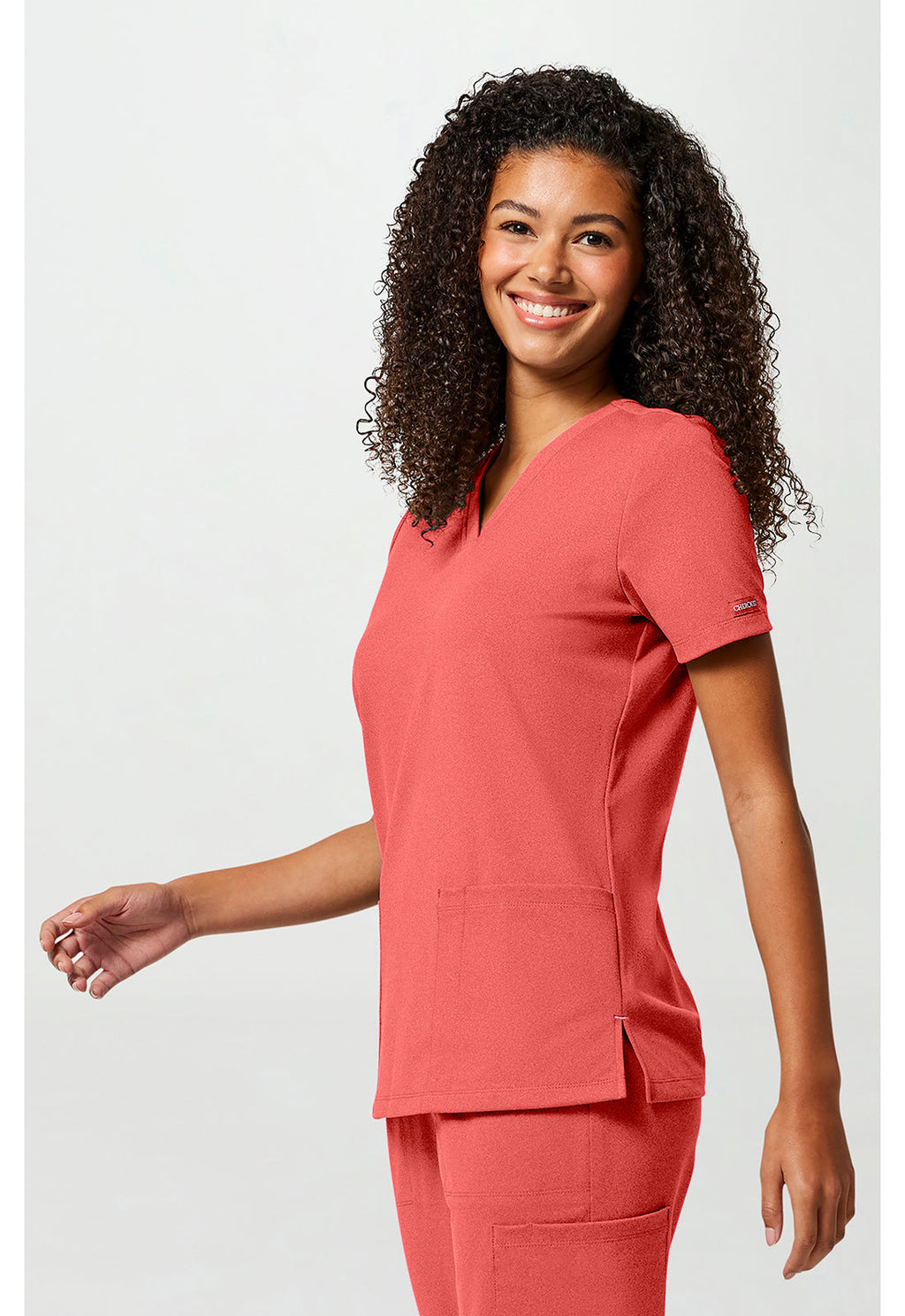 Achieve CK832 Women's 2-Pocket V-Neck Scrub Top True Coral