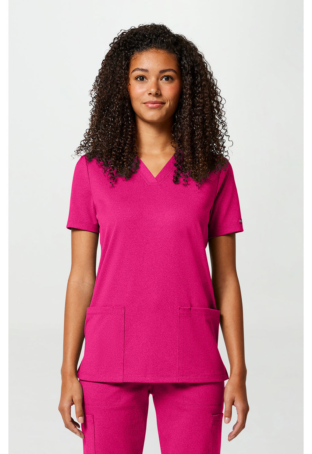 Achieve CK832 Women's 2-Pocket V-Neck Scrub Top Tropical Hibiscus