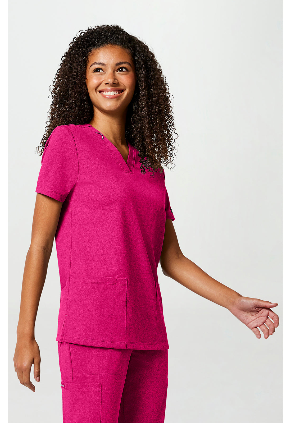 Achieve CK832 Women's 2-Pocket V-Neck Scrub Top Tropical Hibiscus
