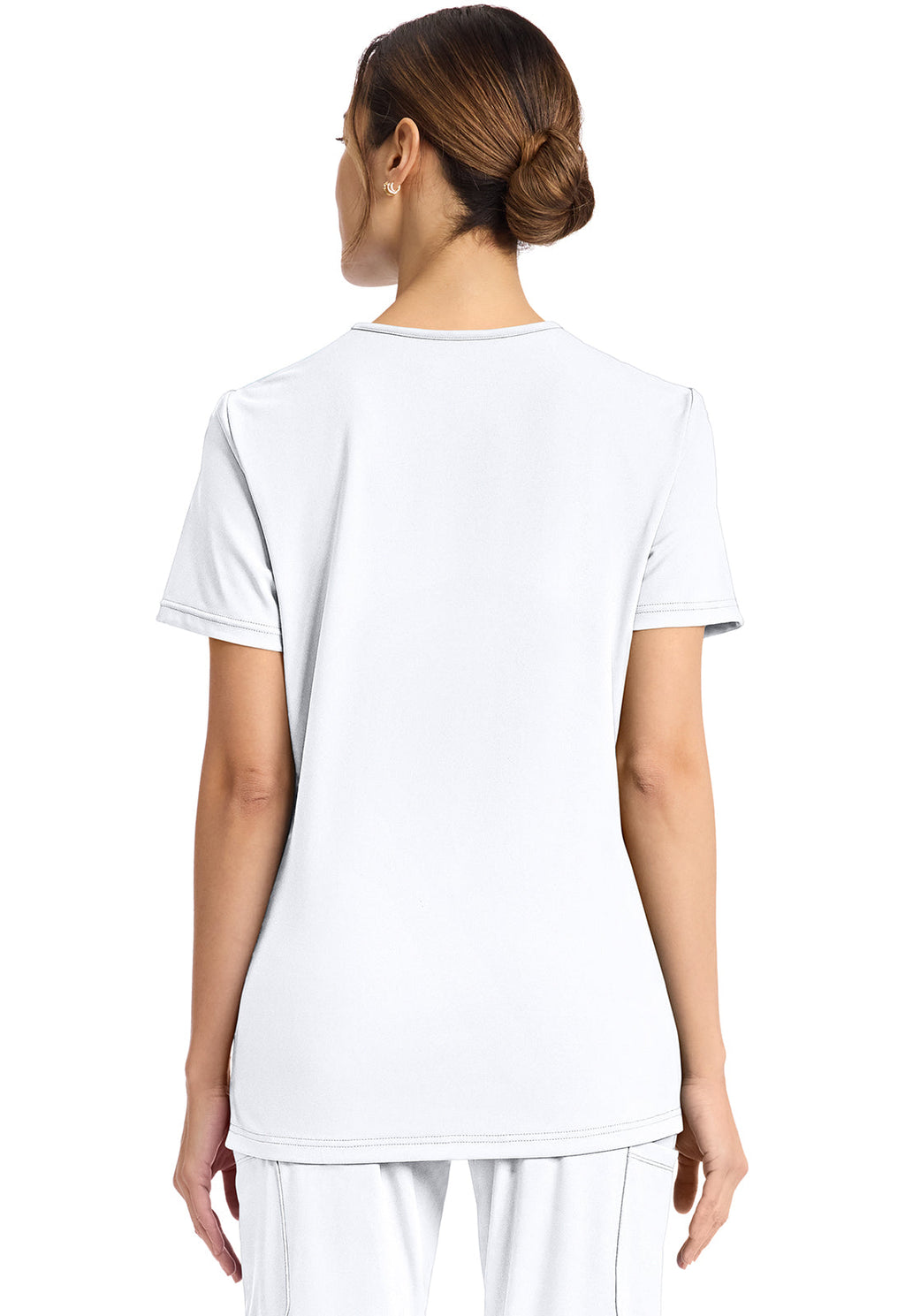 Achieve CK832 Women's Women's 2-Pocket V-Neck Scrub Top White