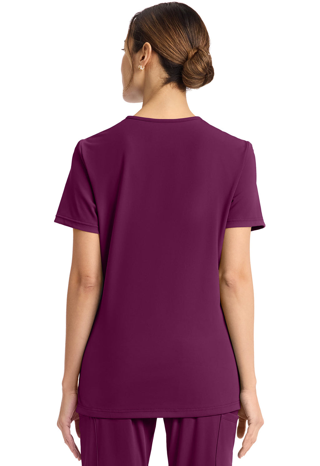 Achieve CK832 Women's 2-Pocket V-Neck Top Wild Mulberry Image