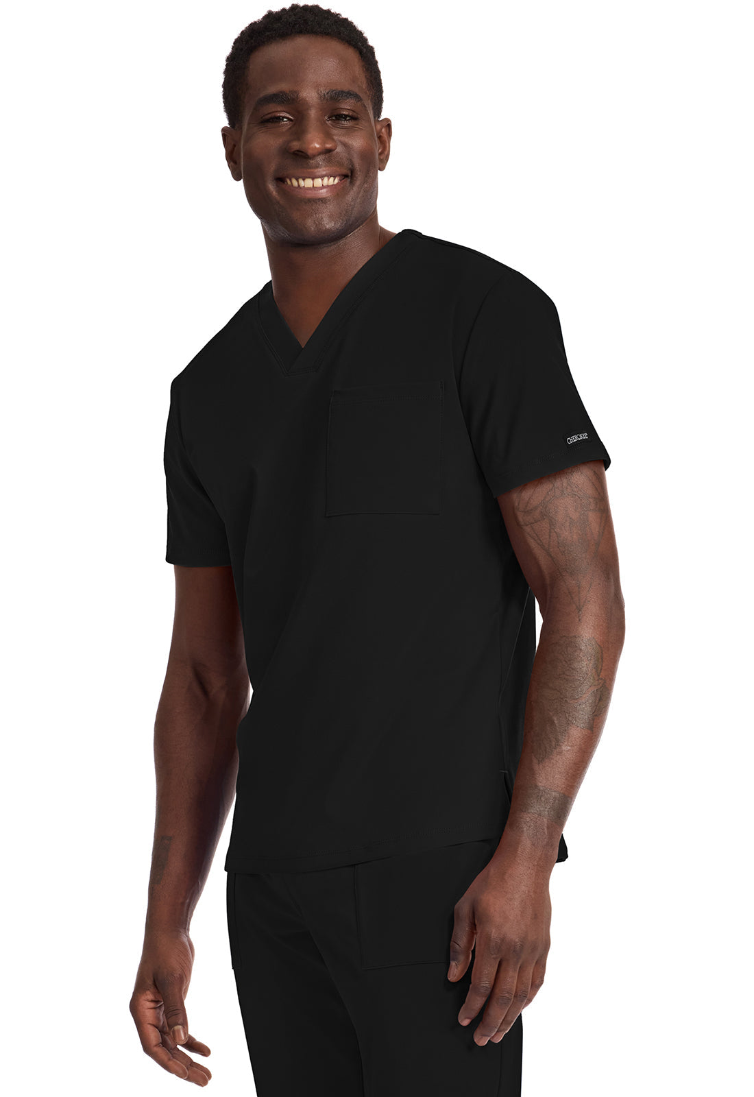 Achieve CK834 Men's 1-Pocket Tuck-In Top Black Image