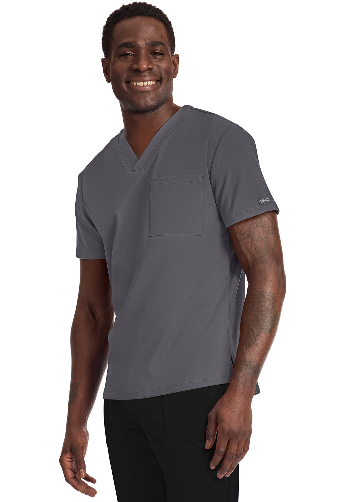 Achieve CK834 Men's 1-Pocket Tuck-In Top Pewter Image