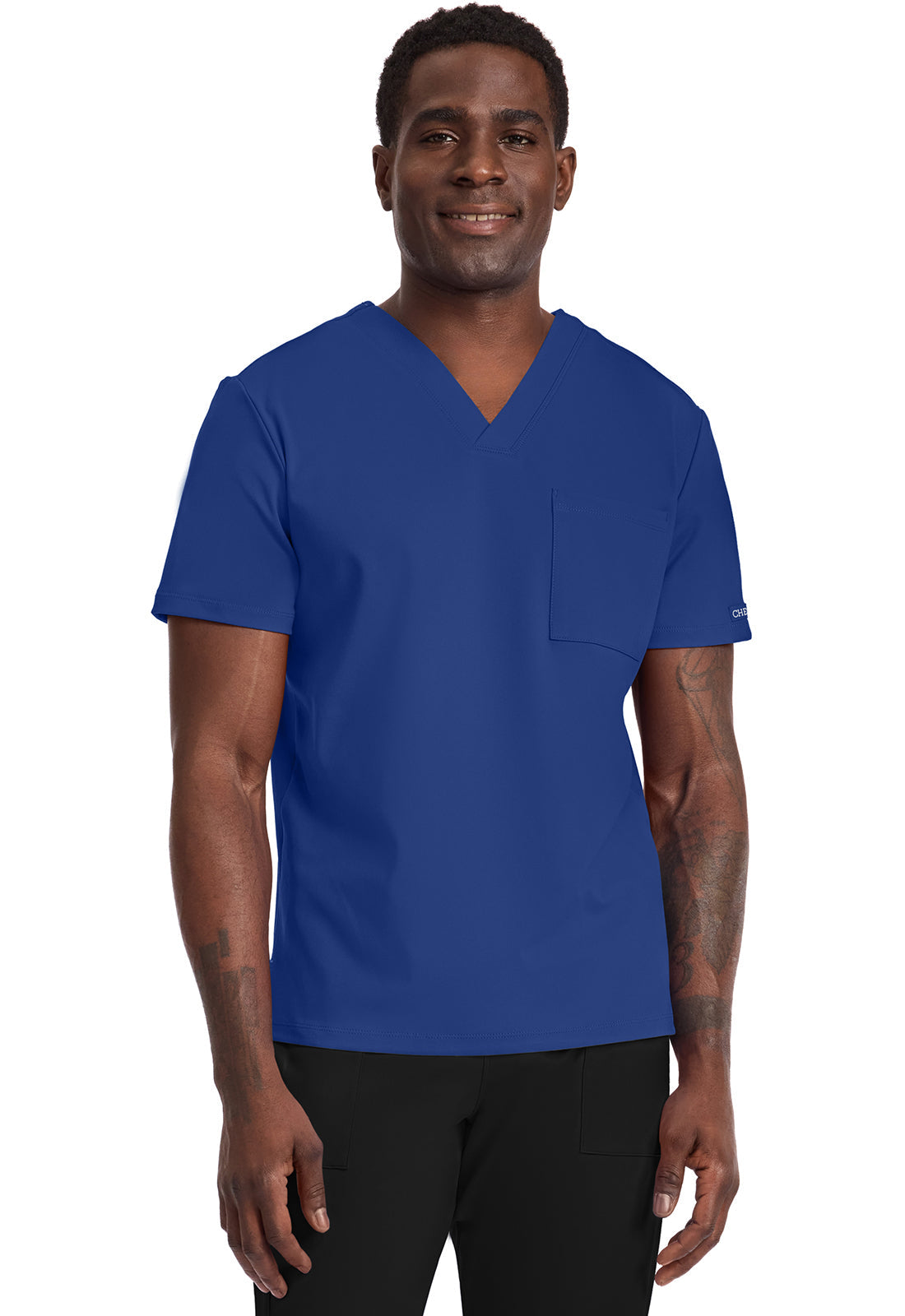 Achieve CK834 Men's 1-Pocket Tuck-In Scrub Top Royal