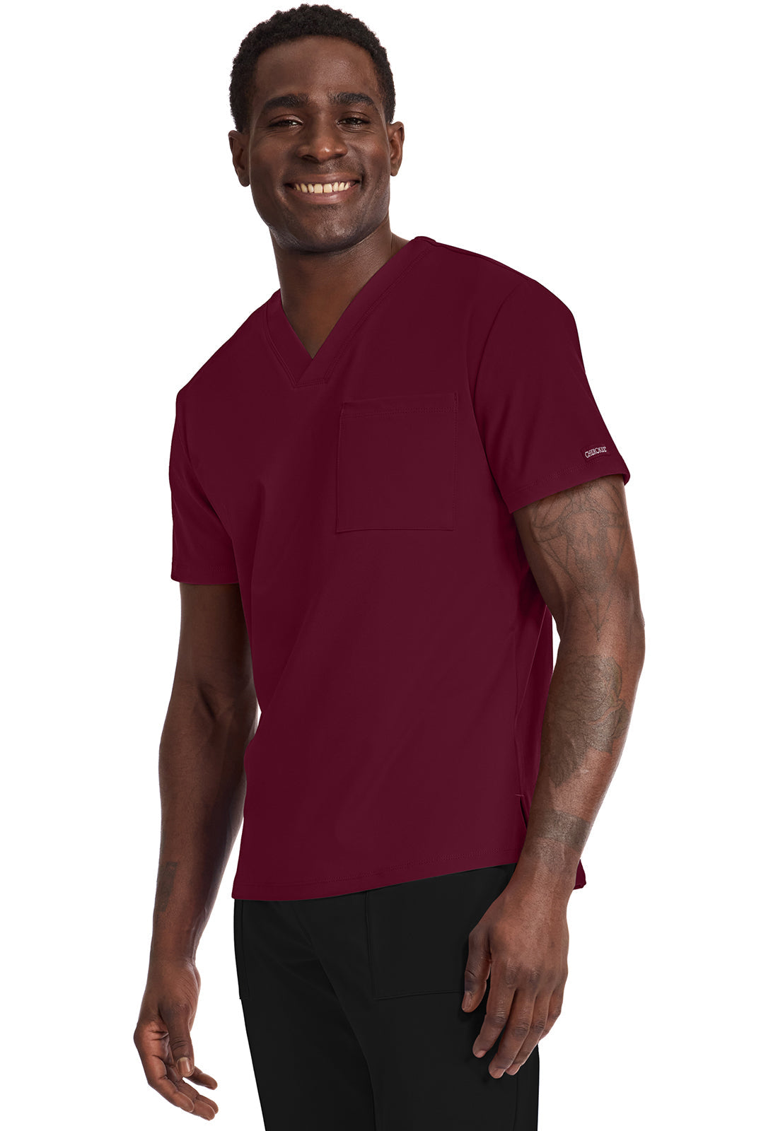 Achieve CK834 Men's 1-Pocket Tuck-In Top Wine Image