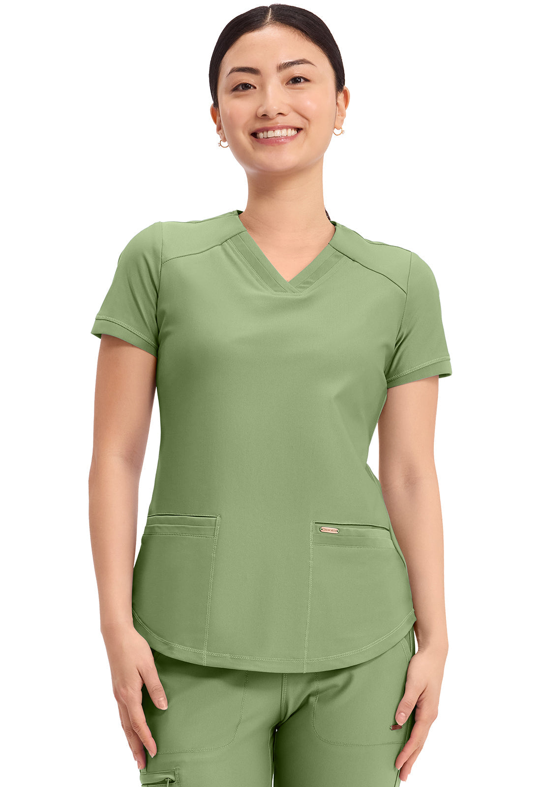 Form CK840 Women's V-Neck Scrub Top Bright Sage