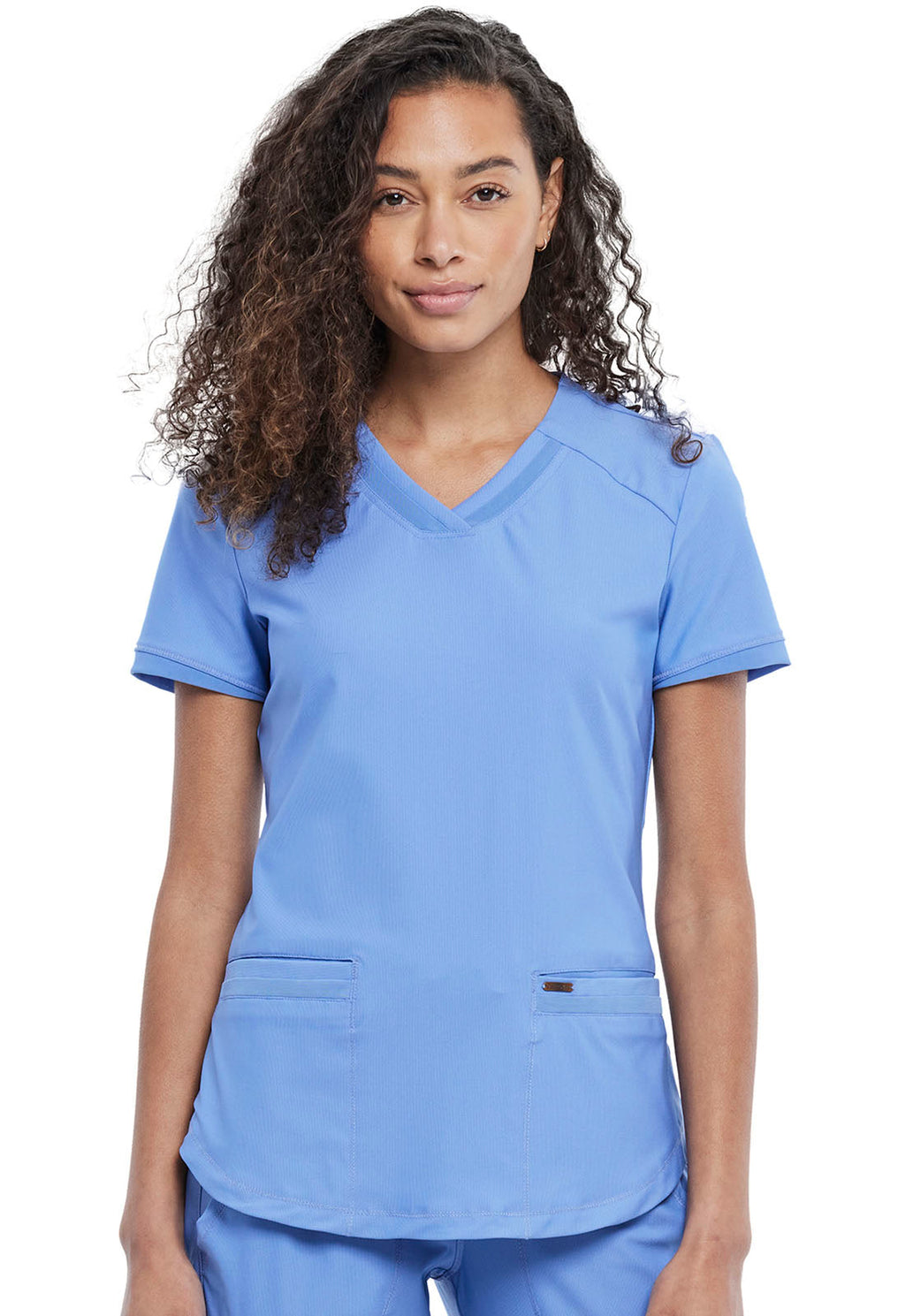 Form CK840 Women's V-Neck Scrub Top Ciel Blue