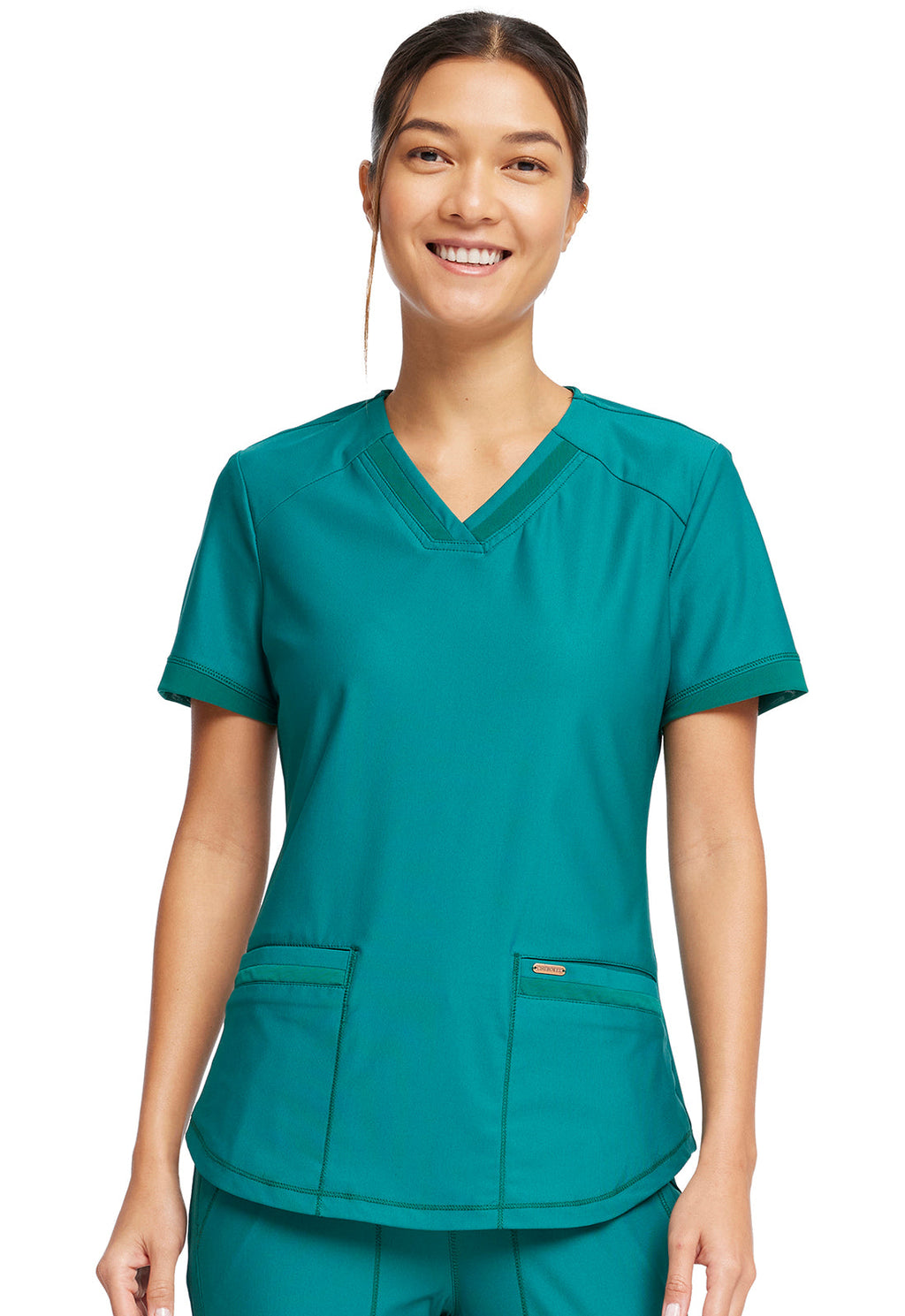 Form CK840 Women's V-Neck Scrub Top Hunter Green