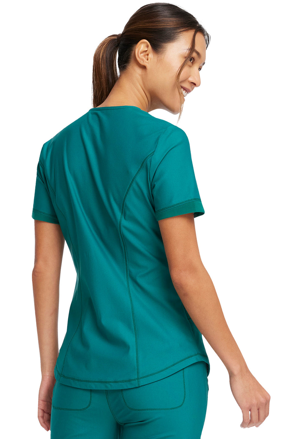 Form CK840 Women's V-Neck Scrub Top Hunter Green
