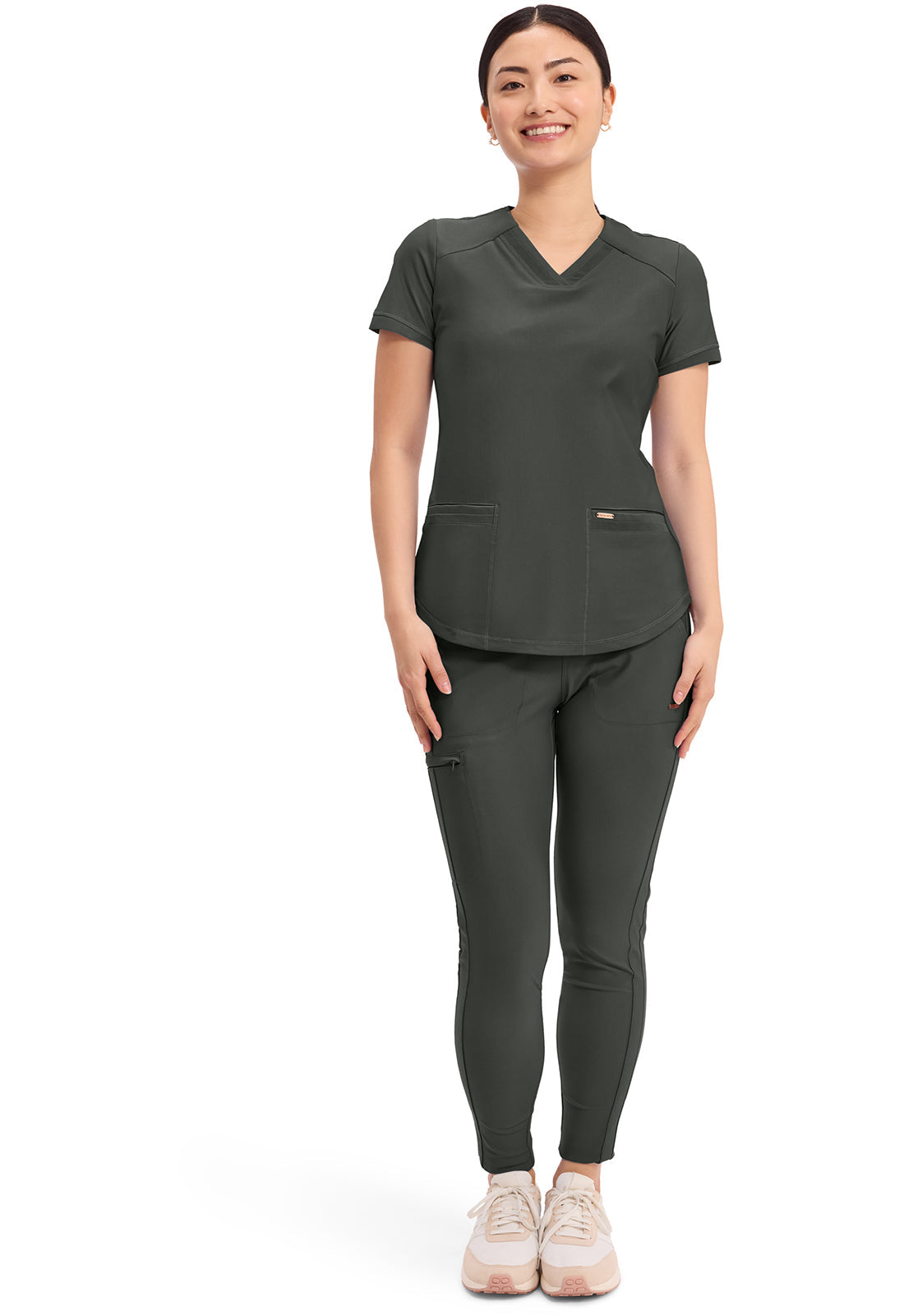 Form CK840 Women's V-Neck Scrub Top Olive Branch
