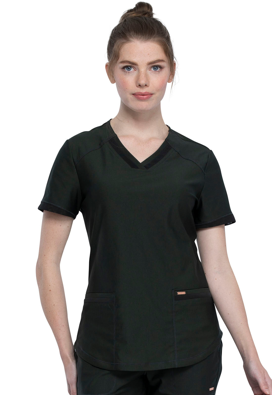 Form CK840 Women's V-Neck Scrub Top Olive Branch