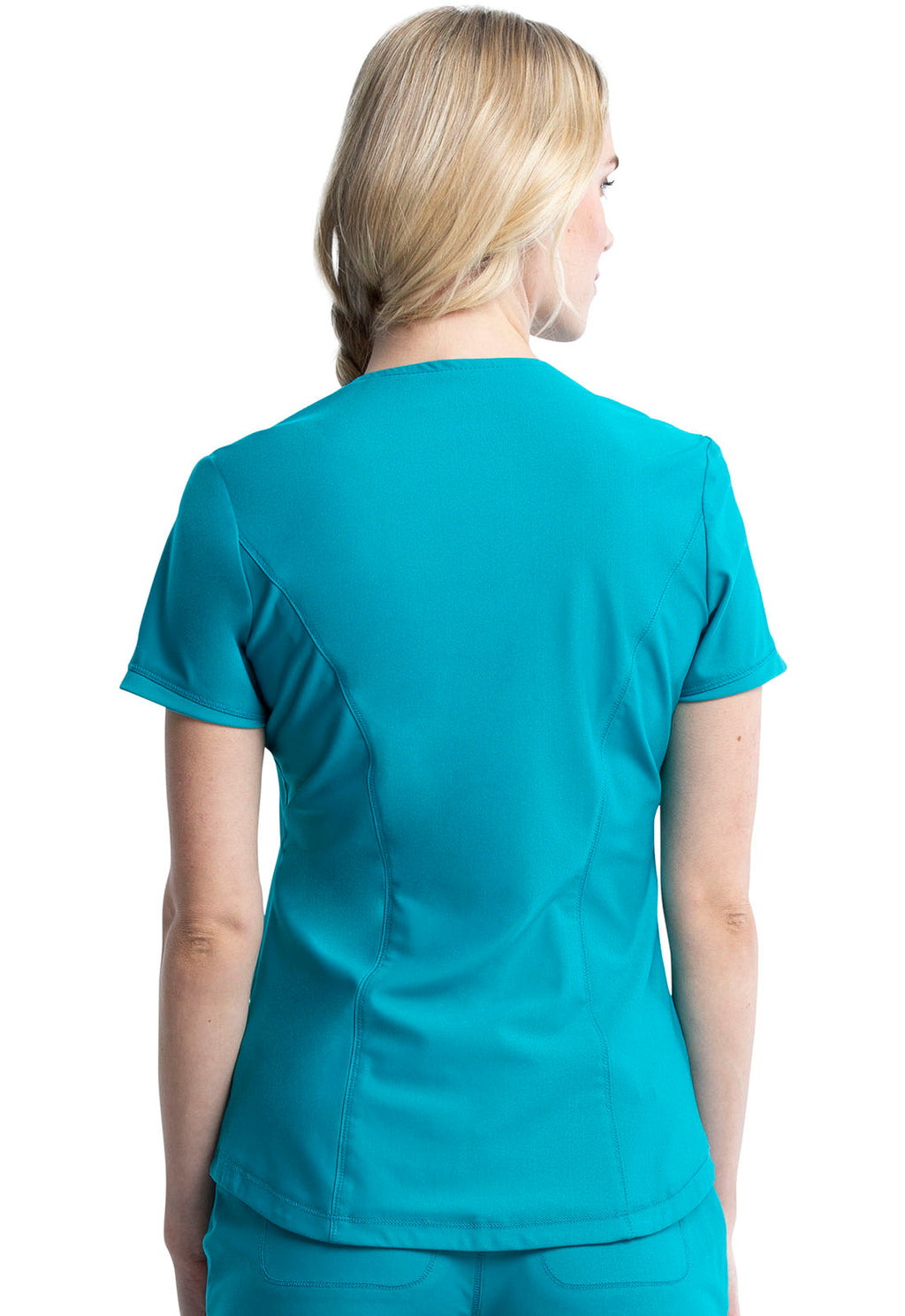 Form CK840 Women's V-Neck Scrub Top Teal Blue