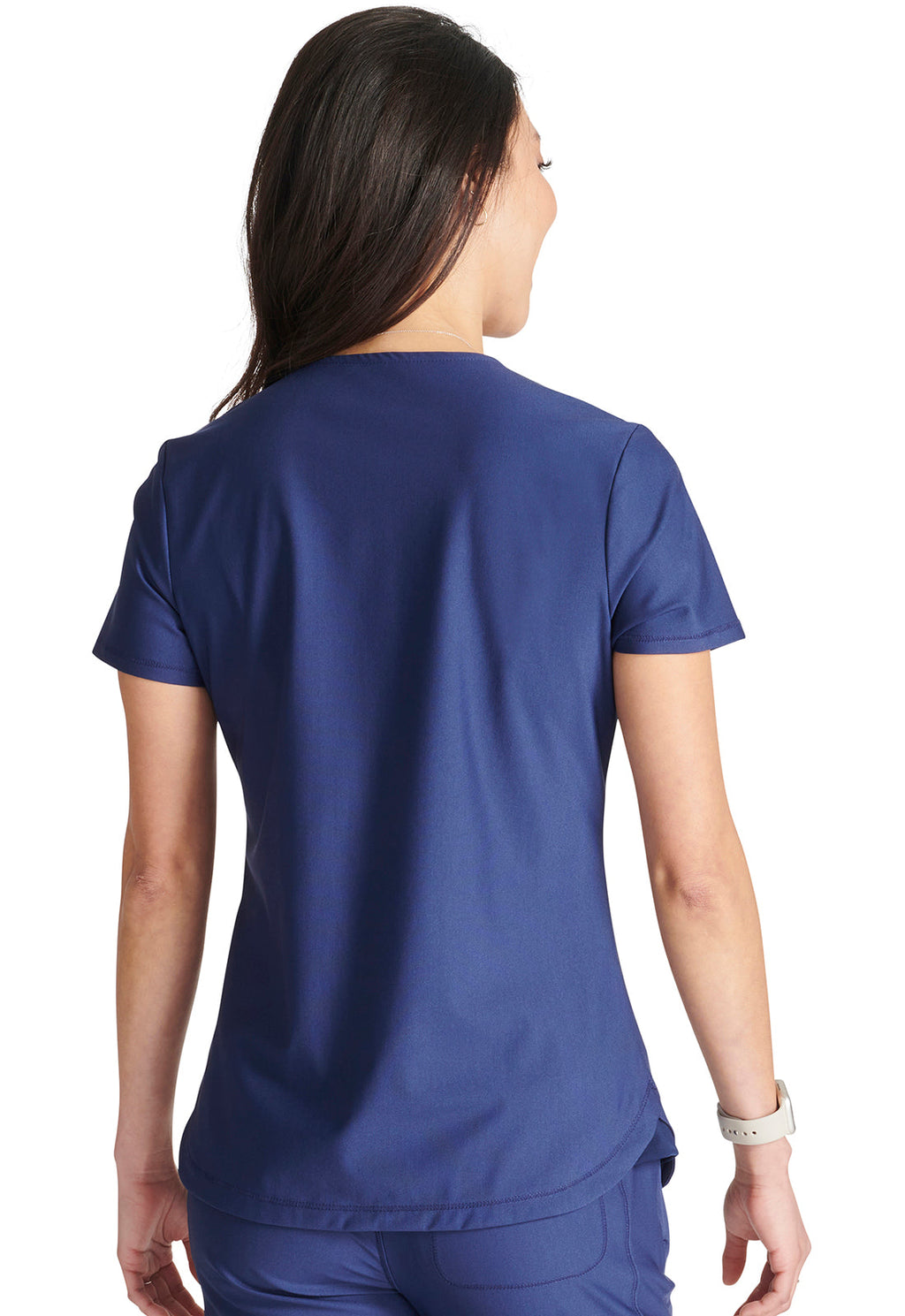 Form CK843 V Neck Top Navy Model Image Back | Cherokee