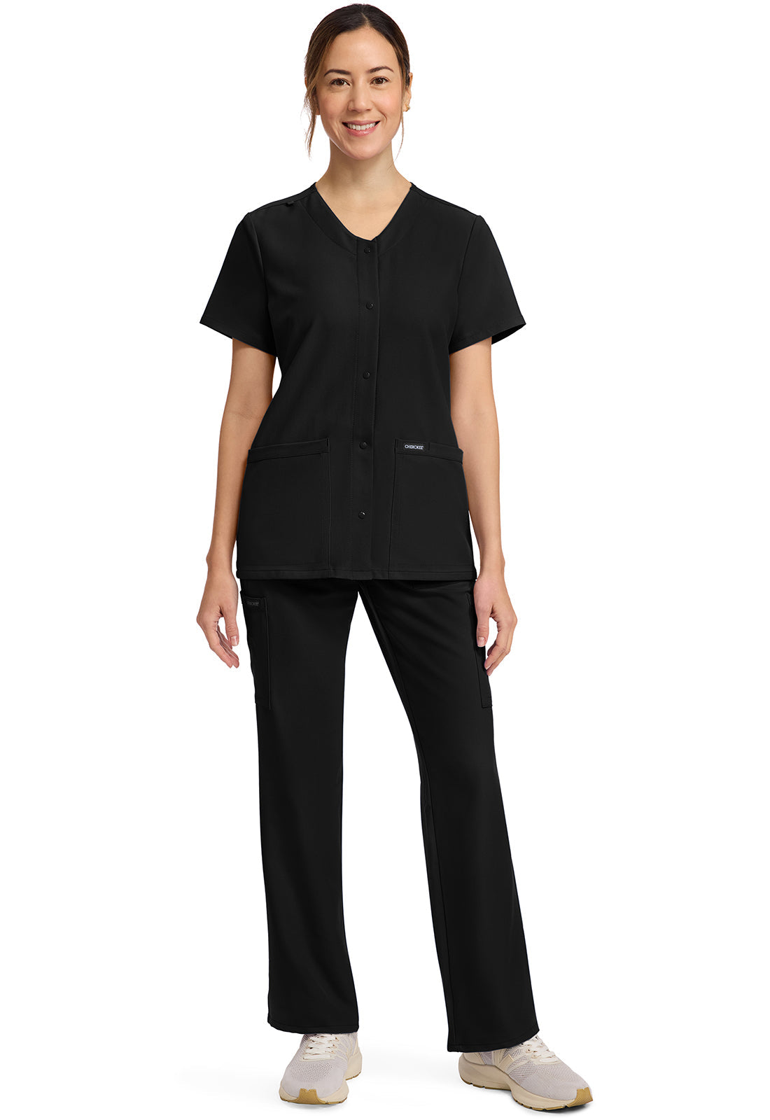 Originals Ultra CK844A Women's 2-Pocket Snap-Front Top Black