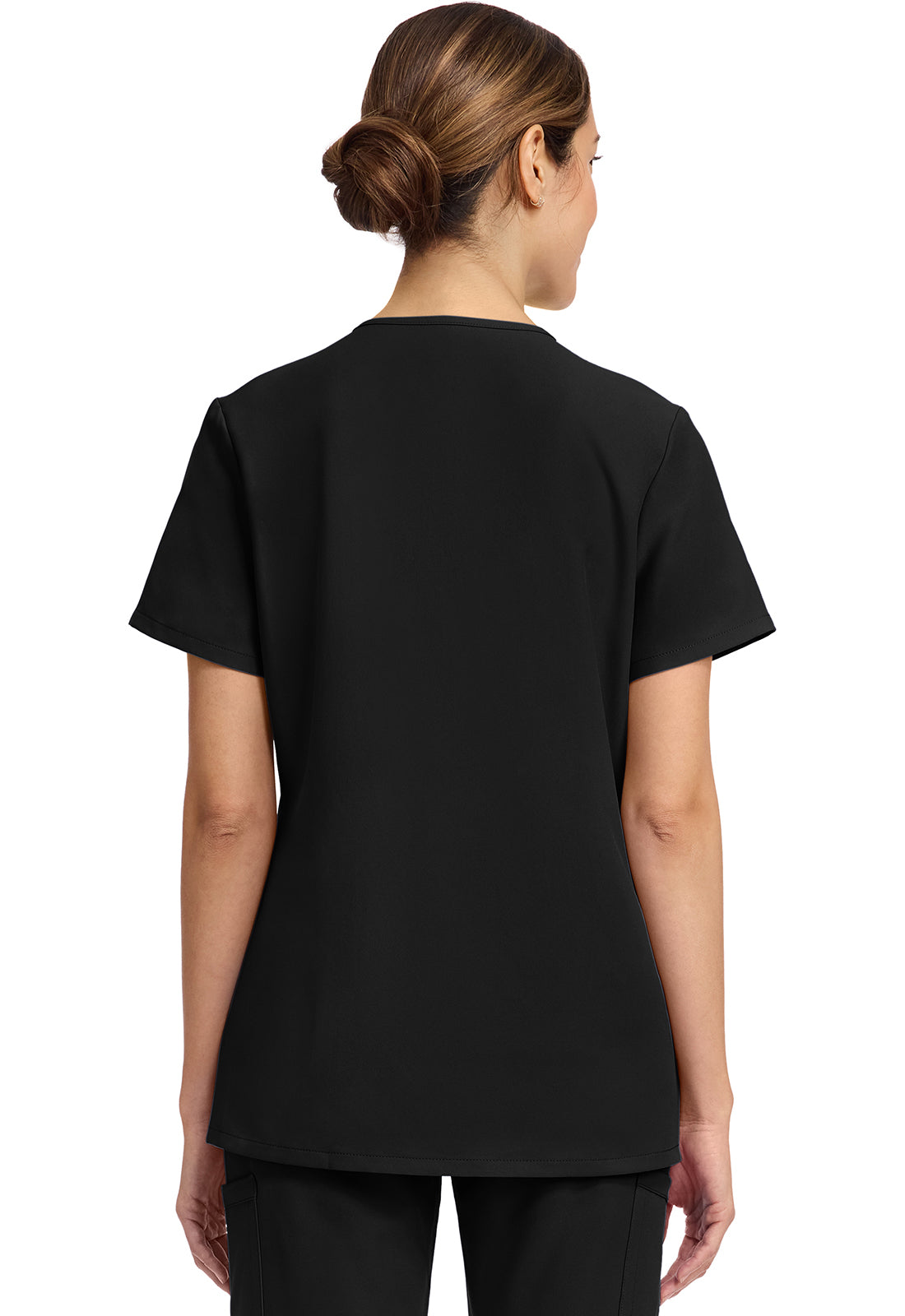 Workwear Originals Ultra CK844A Women's 2-Pocket Snap-Front Scrub Top Black