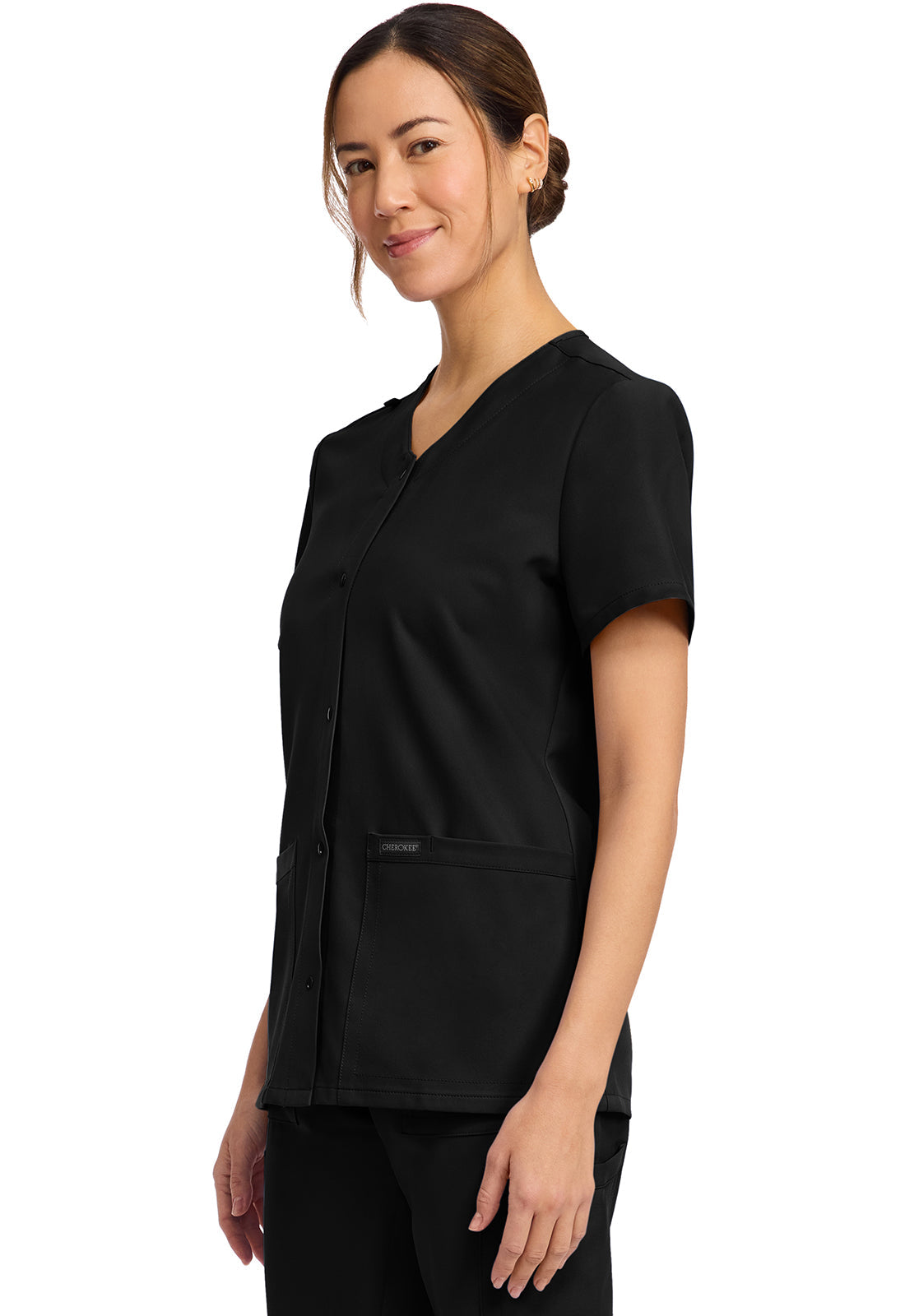 Originals Ultra CK844A Women's 2-Pocket Snap-Front Top Black